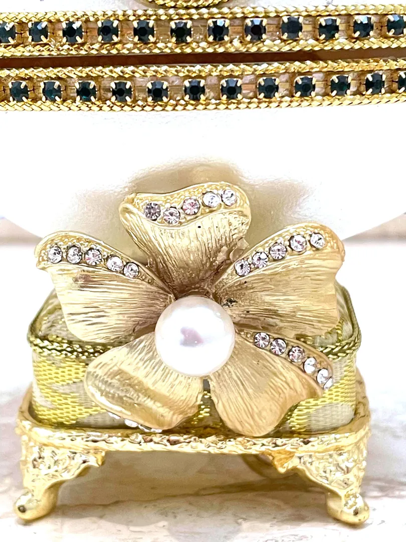 One of a Kind Wedding Gifts for Bride - Faberge Egg - Handcarved Natural Egg - Faberge Egg Music Box - Faberge Eggs Necklace Set - 24k Gold