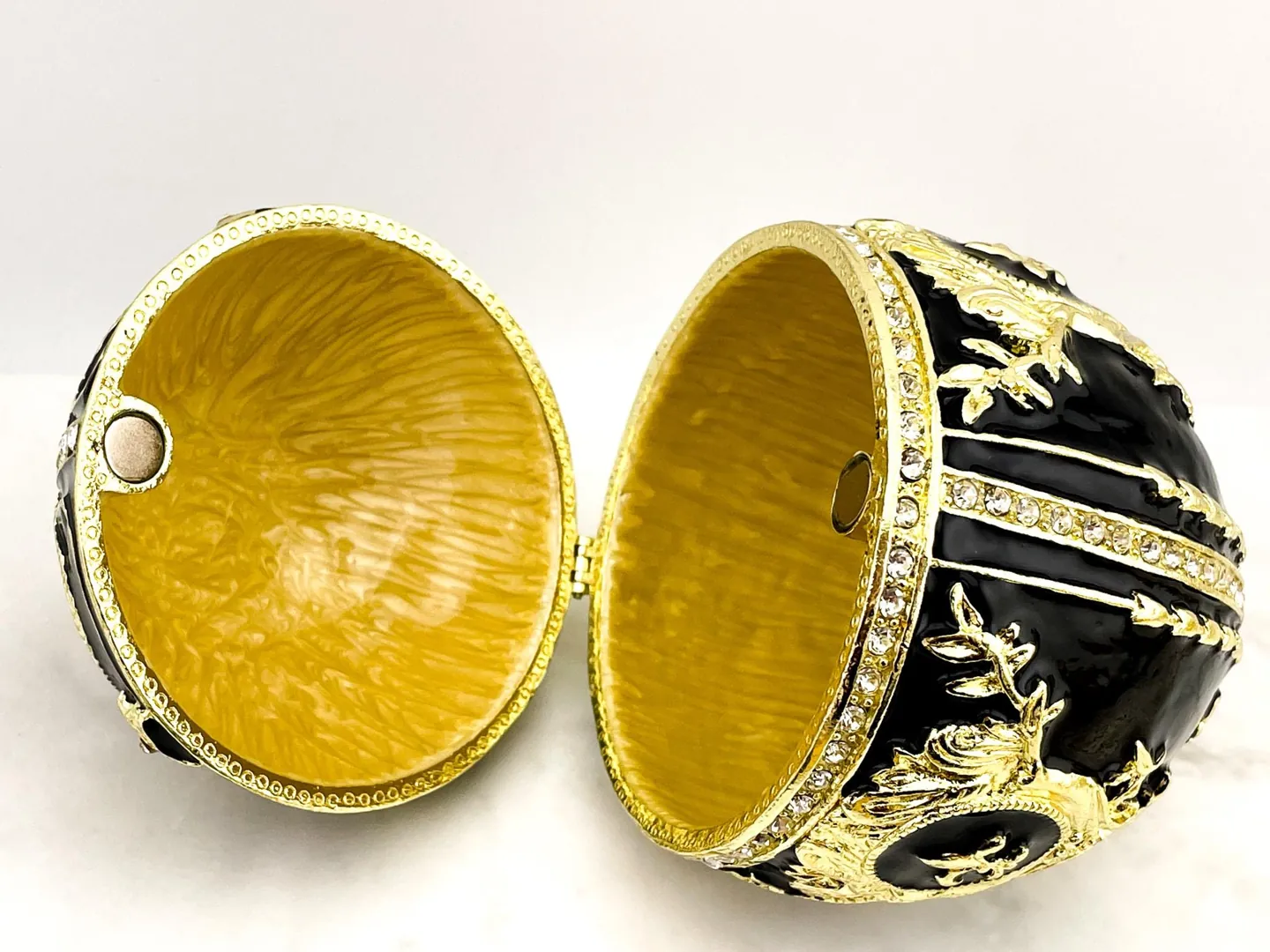Mourning Sympathy Fabergé Egg Condolence Gift Pure Gold Decor Fabergé Jewelry Box 200 Swarovski Handmade Widow Loss of Husband Remembrance