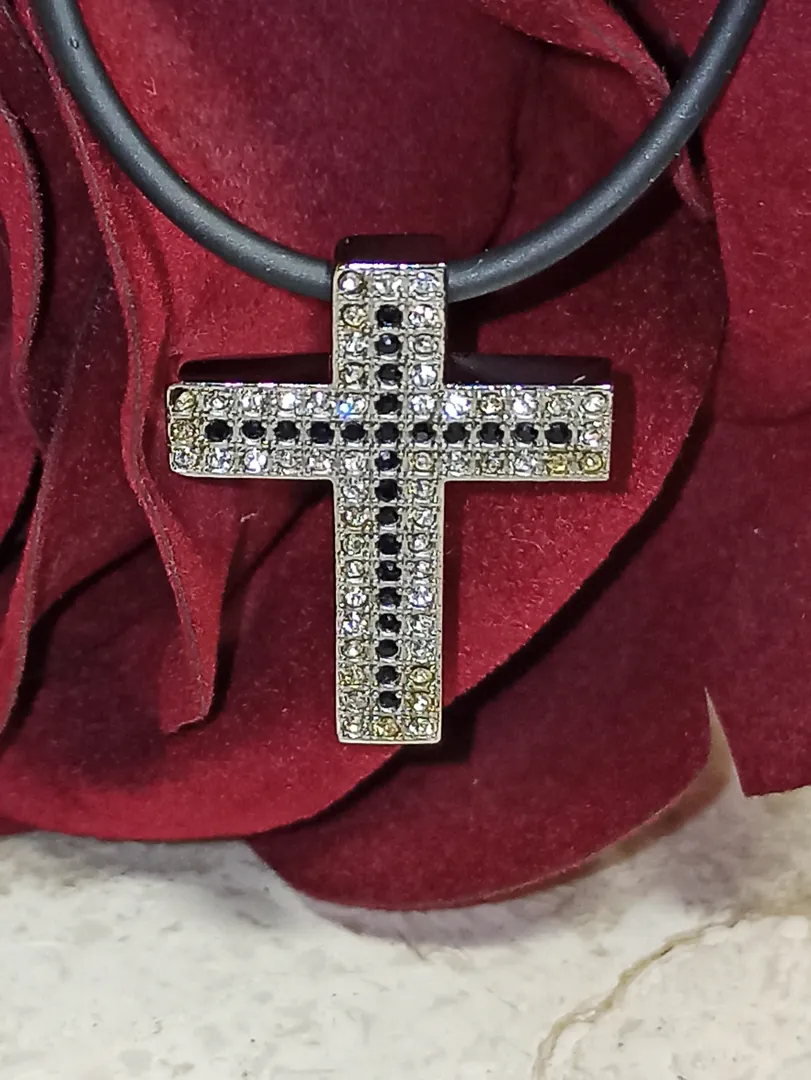 SILVER Modern CROSS Necklace set for women Swarovski Diamonds 1.64ct / Christian Jewelry / Cross Pendant Necklace Bracelet Earrings Silver Gift