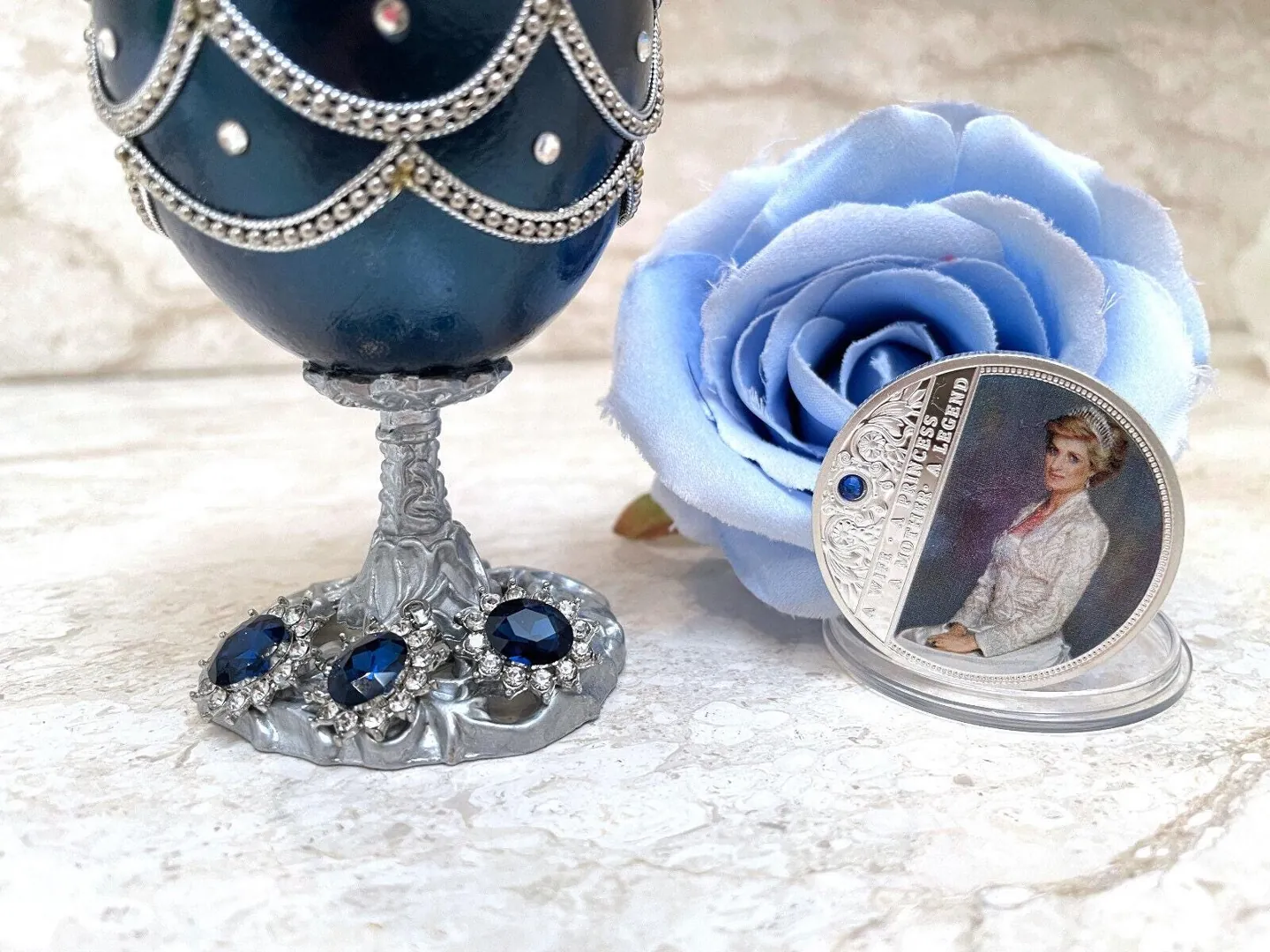 1981 Faberge Egg, Royal gifts for Her, Princess Diana Spencer Faberge Egg, Princess of Wales Diana Necklace, Faberge Egg music box, Fabergé Egg.