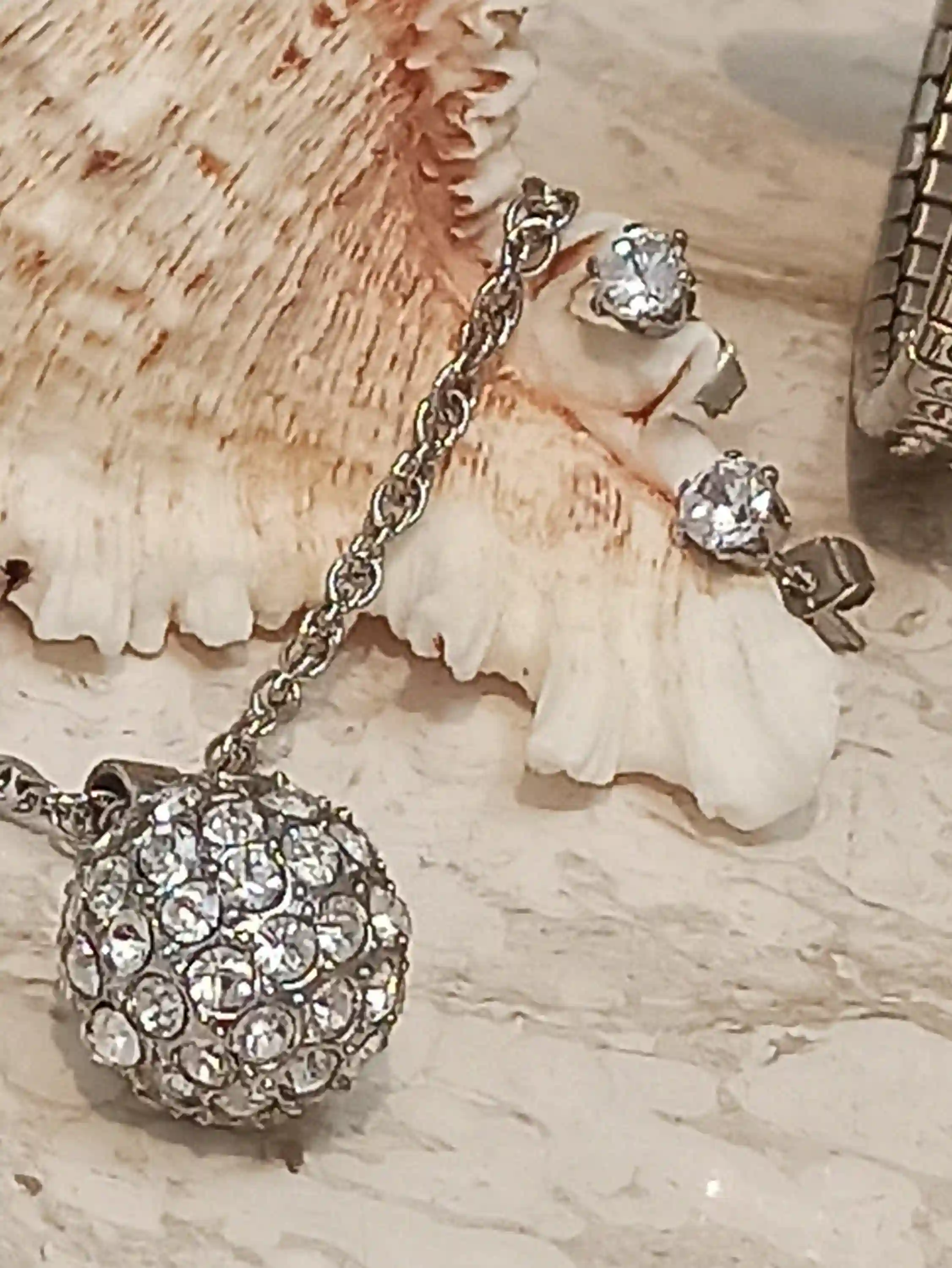 SWAROVSKI Diamond Earring Necklace Bracelet Set, 5ct, SILVER NonTarnish,HANDMADE Jewelry Set Gift for Mom, Wife pregnancy gift,Her Birthday 