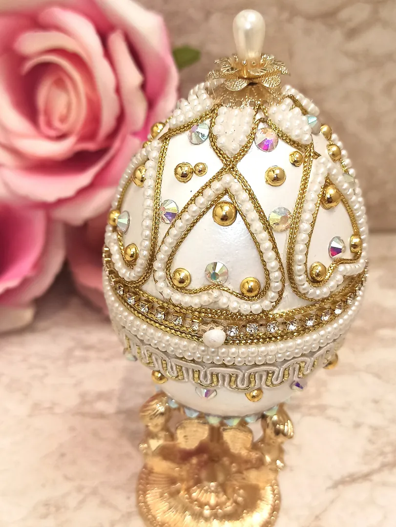 5ct, Faberge, Angel Vintage, Christian Trinkets, 24k GOLD, Faberge Egg, Angel Trinket Box, Christmas gift, Xmas Angel, Fabergé Egg style