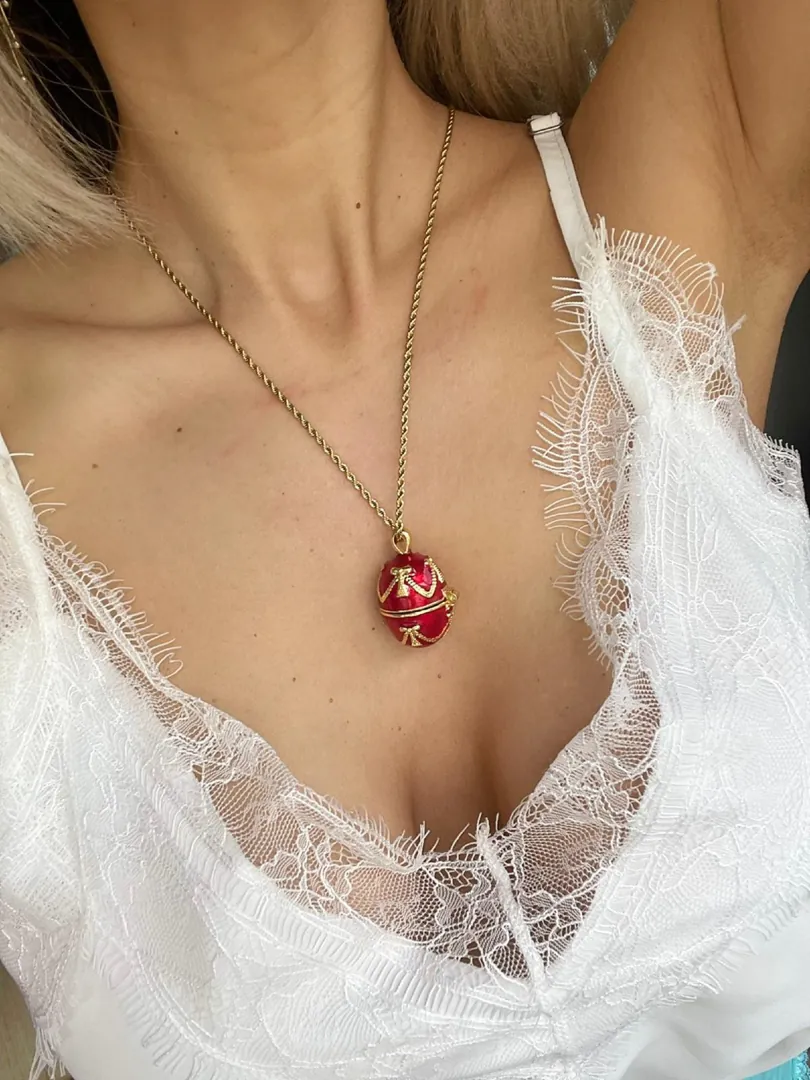 RUBY, Red Jewelry Bridal SET, 24K GOLD Ruby Bracelet & Faberge egg Pendant + Gold Pearl Tiara, Fiance gift, Wedding Party Red Jewelry, 2ct
