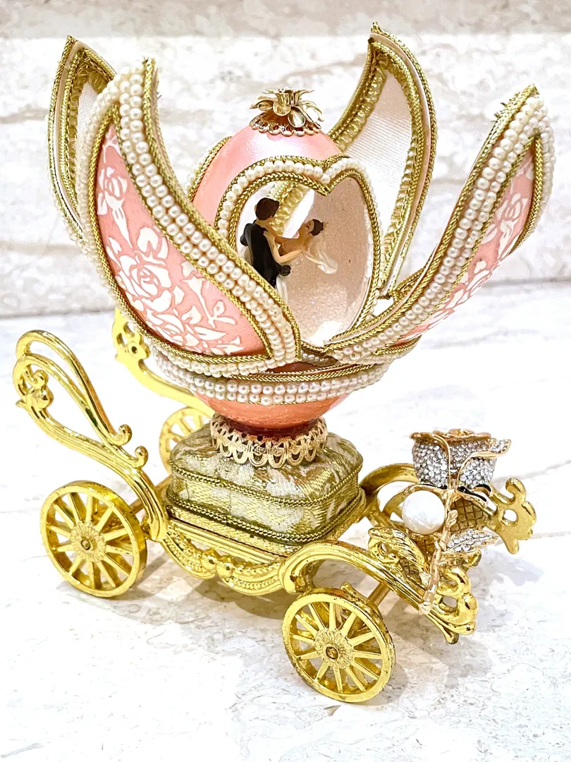 One of a Kind Faberge Egg Imperial Egg Antique 1983 Faberge Egg Handcarved Musical Faberge Egg Unique Gift for Wife 40th Birthday Anniversary