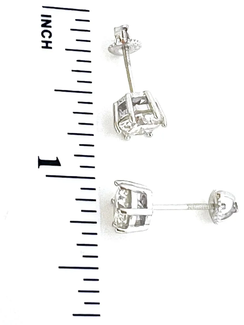 4.2ctw Certified Love Knot Diamond Jewelry Set: Diamond Pendant Necklace, Diamond Screwback Earrings, and Diamond Studs for Women in 18k Gold and Silver.