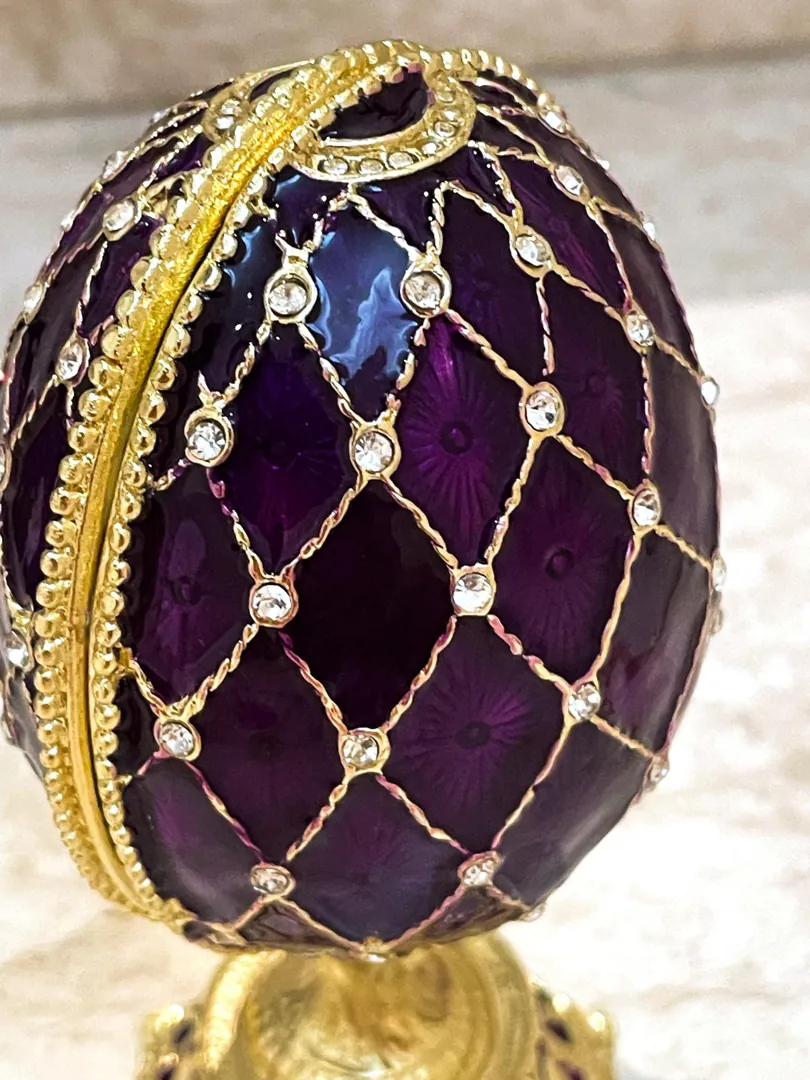 Imperial Crown Fabergé Egg HANDMADE Russian style Faberge Egg Ornament Office Decor for Men Christmas Birthday gifts for him Pure Gold decor