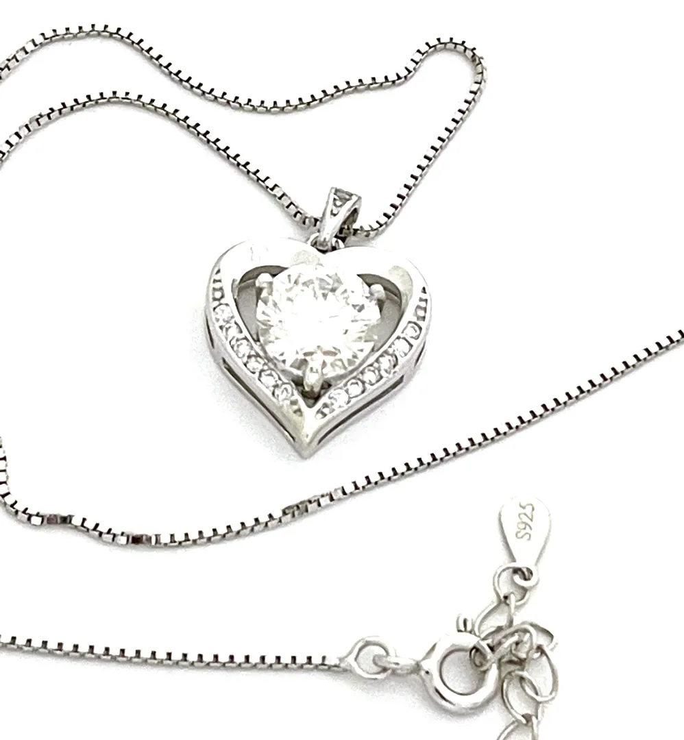 2.8ctw Certified Heart Diamond Necklace Diamond Solitaire Gold Necklace Heart Shaped Diamond Pendant 18k White Gold Silver Anniversary Gift