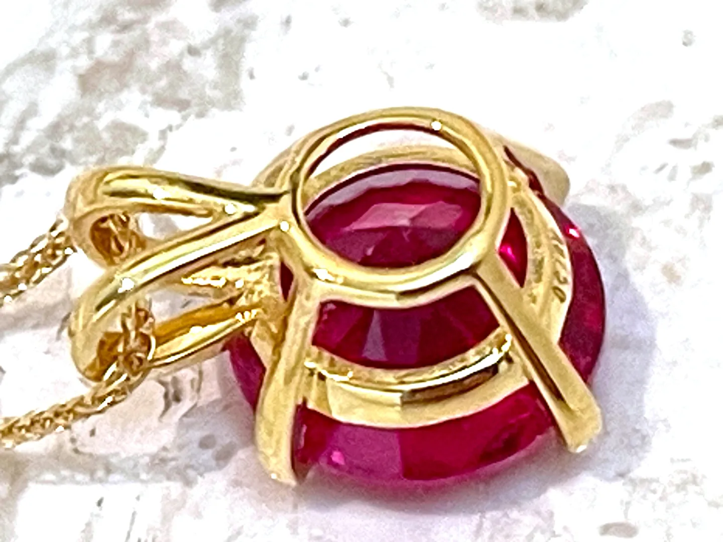 Solid 18k Gold NATURAL Ruby Pendant Ruby Solitaire Necklace Fine Jewelry July Birthday CERTIFIED Pendant Necklace 2 carat Ruby Anniversary