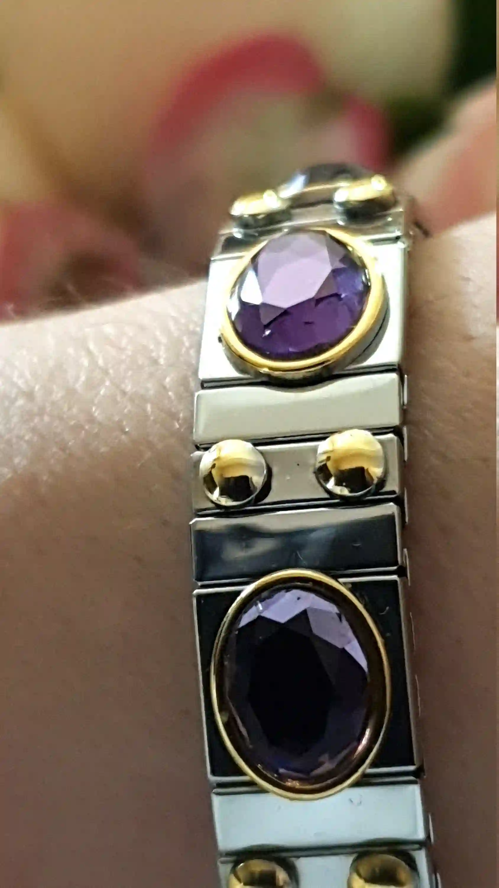 Amethyst Silver Flex Bangle/Purple Jewelry Gemstone Bracelet/Amethyst February Birthstone bracelet/Purple Gem Bracelet/ Amethyst Gem Bangle/ 