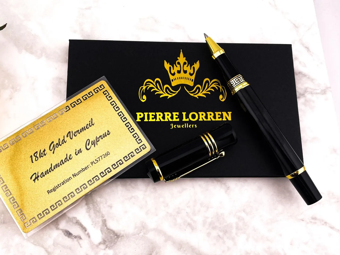 Pierre Lorren Professional Pen Fancy Roller Ball Pen Luxury Pen Handmade Writing Pen Black Silver 18k GOLD Graduation Pen SUCCESS VICTORY
