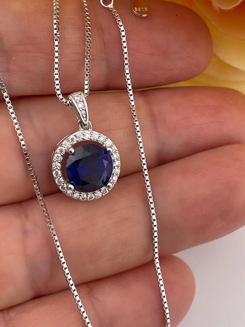 Certified 2ct Natural Ruby Necklace, Natural Ruby Pendant, Ruby Jewelry, Real Silver, 18k White Gold Ruby Diamond Necklace, Ruby Diamond Pendant.
