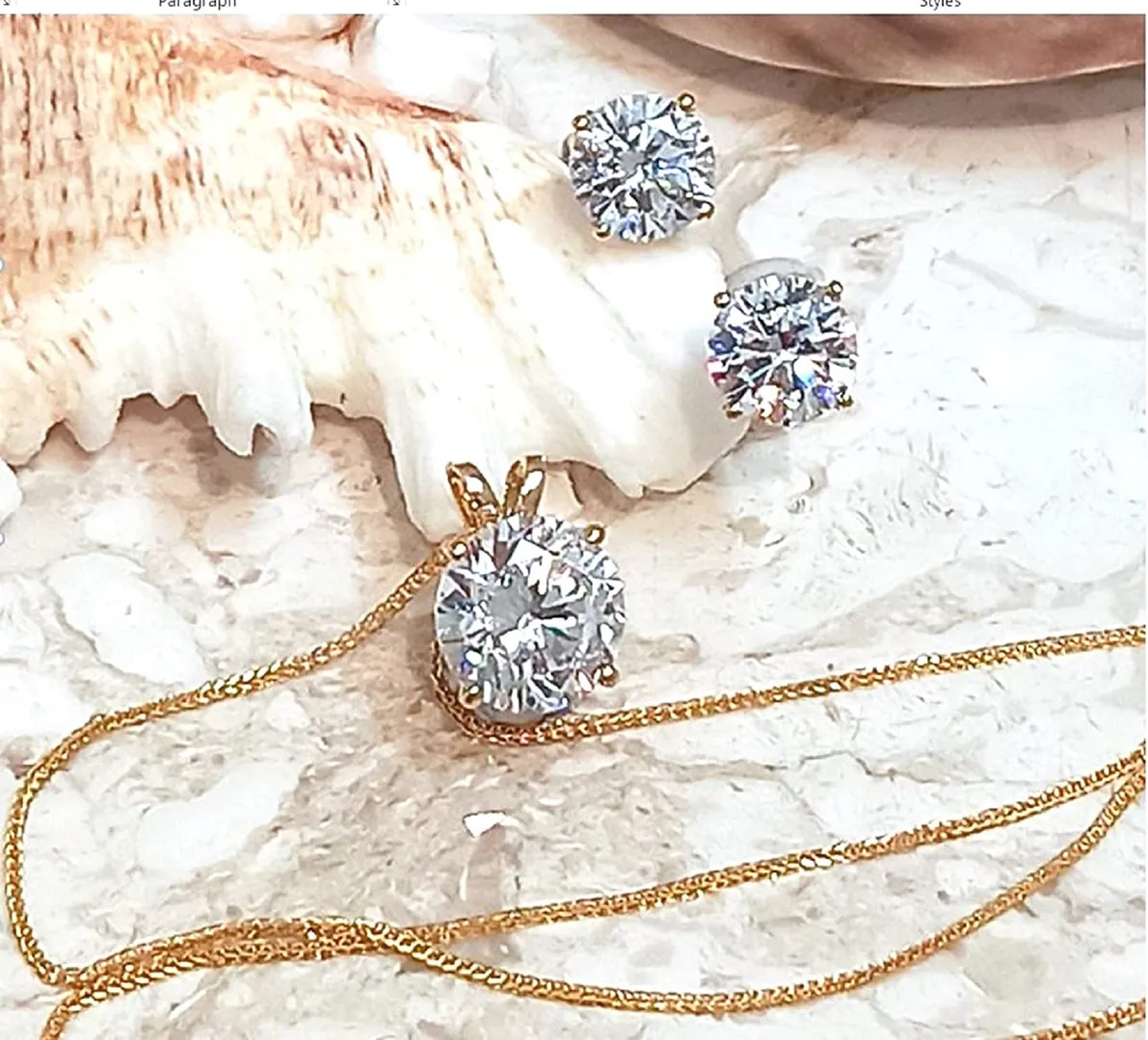3.5ct Luxury Valentine's Day Gifts - Diamond Jewelry Set - 18k Solid Gold - Diamond Solitaire Pendant Necklace - Diamond Solitaire Earrings
