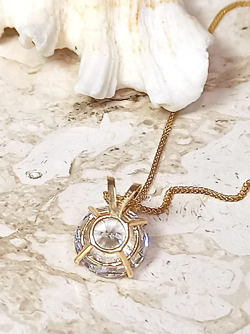 3.5ct Luxury Valentine's Day Gifts - Diamond Jewelry Set - 18k Solid Gold - Diamond Solitaire Pendant Necklace - Diamond Solitaire Earrings