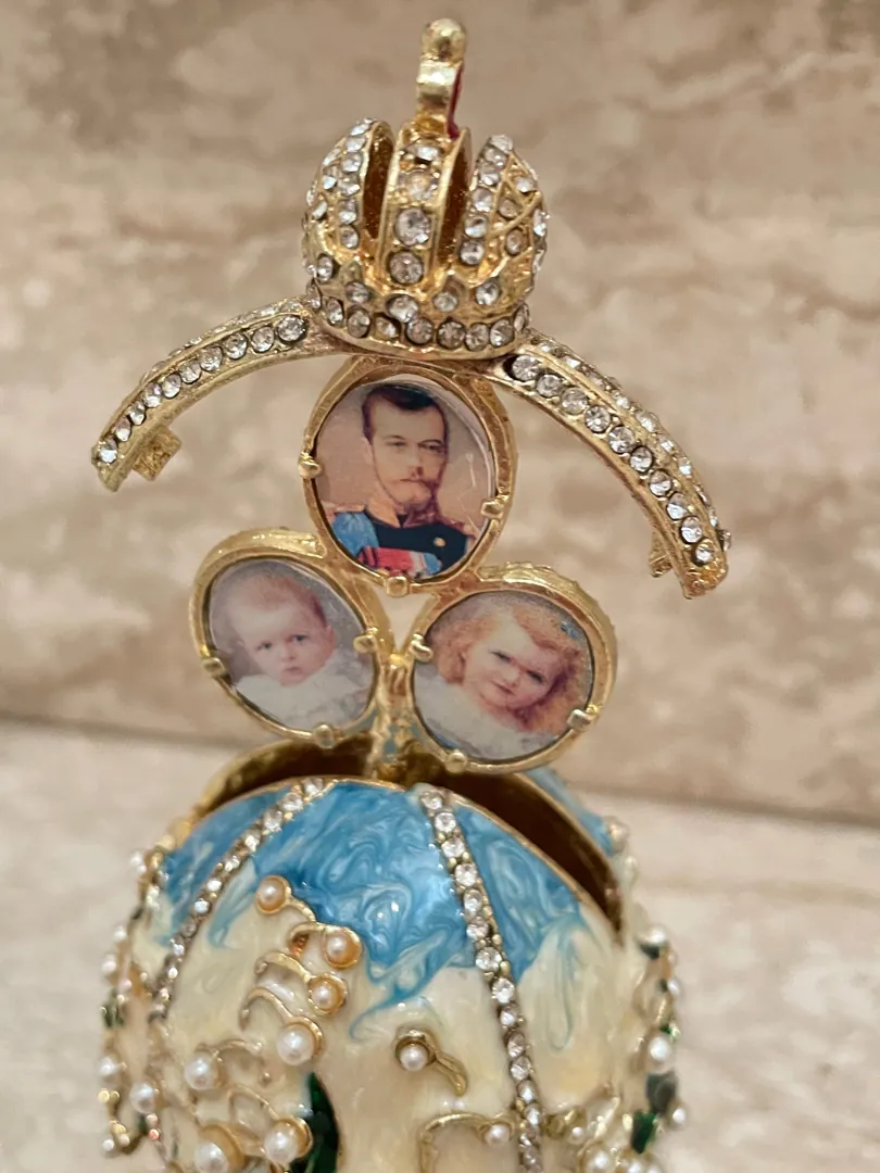 Fabergé Egg 1898 Present Handmade Fabergé Eggs Style Newly Engaged Gift 24k Gold Swarovski Handset Couple Present Unique Wedding