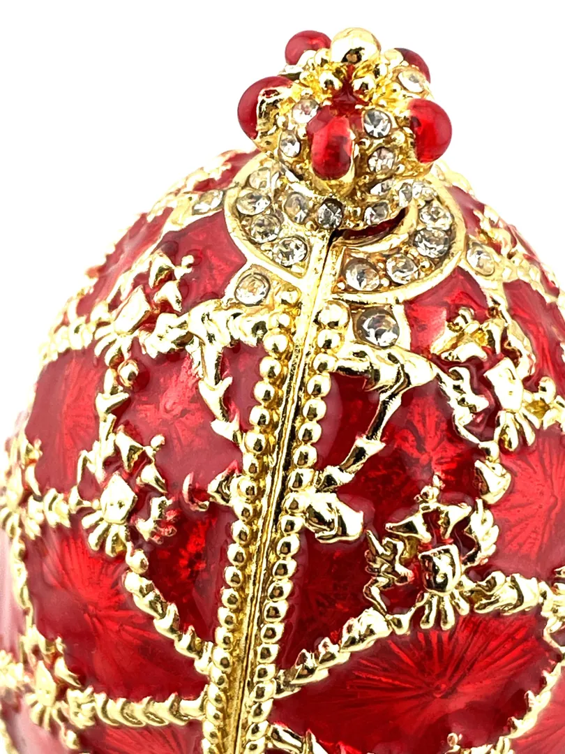 Ruby Faberge Egg Box & Faberge Necklaces, St. Petersburg Faberge Ornaments, Birthday Love Protection Wisdom. Birthday Christmas Gifts for Women.