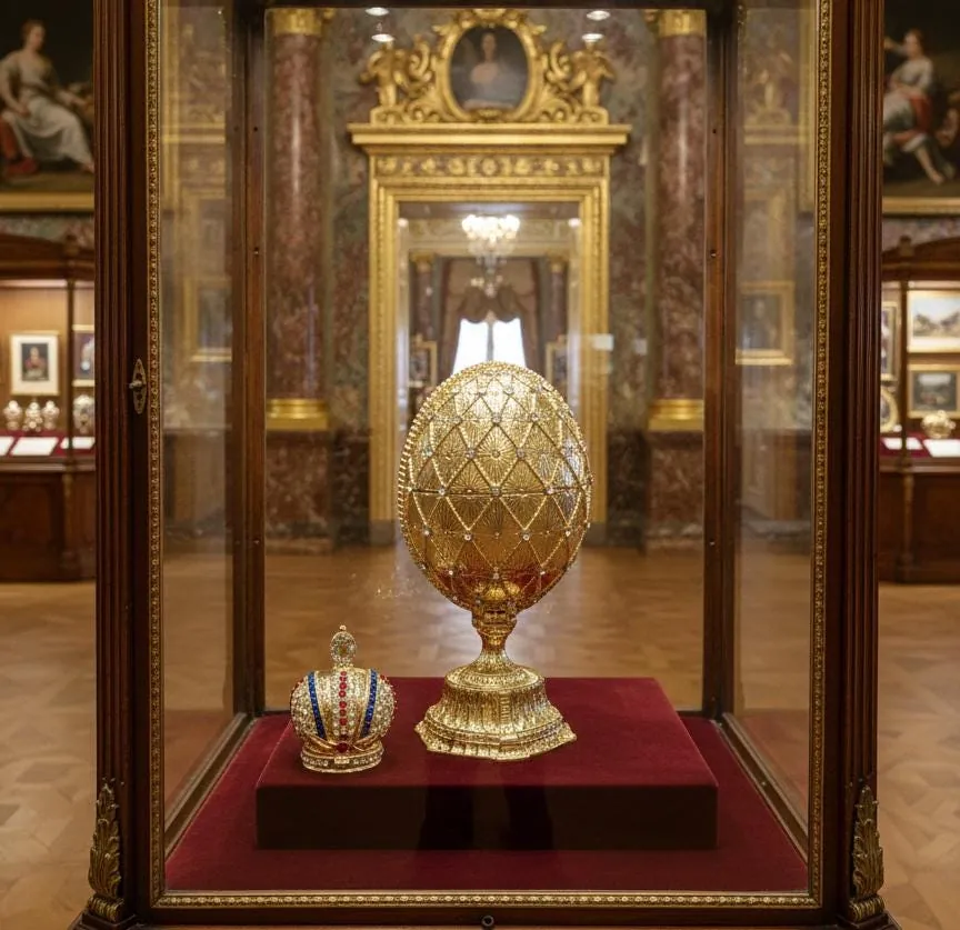 Designer Faberge Style Egg Pure Gold Faberge Egg Decorative Boxes & Gold Bracelet Swarovski Handmade Gift for Women