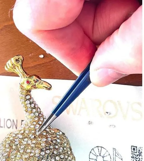 Antique Unique 21st Birthday Gift 24k Gold Large Peacock Lover Gift Faberge Egg Handmade Jewelry Box 840 Swarovski Diamond Handset 2003 Birthday