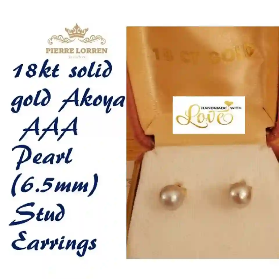 Tahitian AKOYA Real Pearl stud earrings 18k Solid yellow GOLD Japanese South sea Akoya AAA Black Pearl Stud Earring gift for her anniversary 