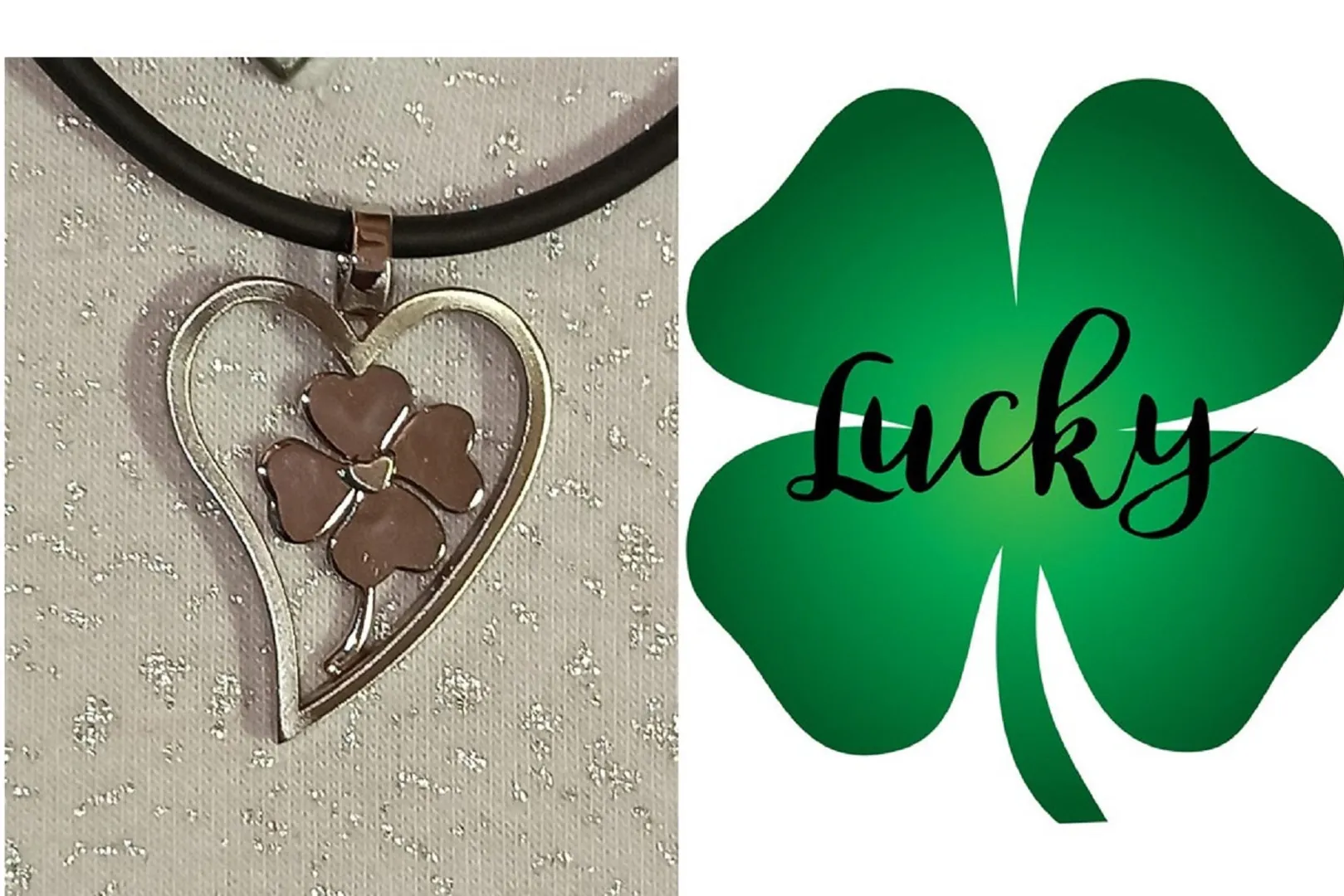 SILVER Clover Pendant Necklace / Four Leaf Clover Necklace / GOOD LUCK Necklace / Clover Charm Necklace / St. Patrick's Day Necklace Shamrock Jewelry