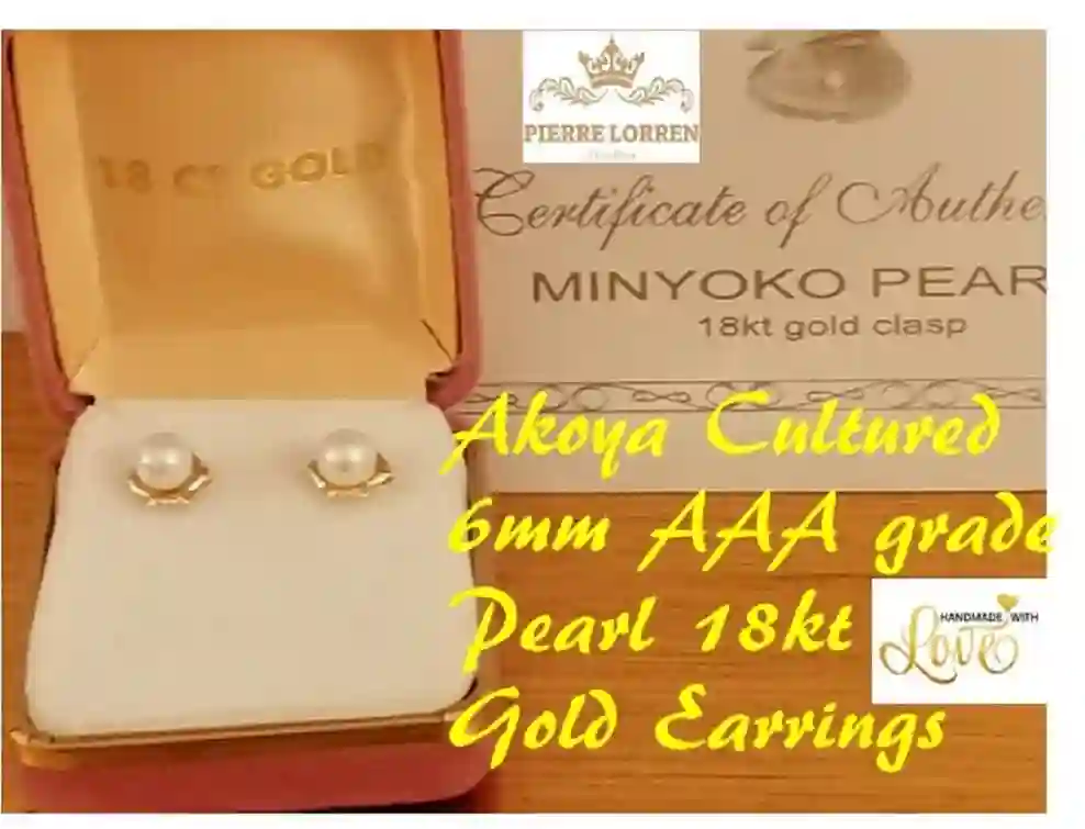 Japanese AKOYA Saltwater Pearl Stud Earring GOLD 18K gift for her/Akoya CULTURED pearl jewelry for bride/South Sea Pearls and Gold Jewerly 
