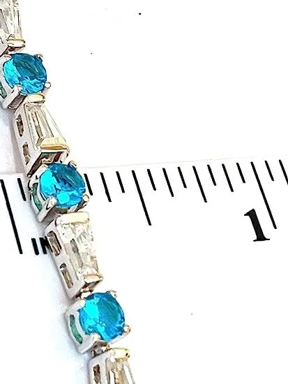 Only ONE, FINE Tennis Bracelet, Sky Blue Tennis Bracelet in Sterling Silver, Blue Topaz Bracelet, September Birthstone, Gemstone Bracelet.