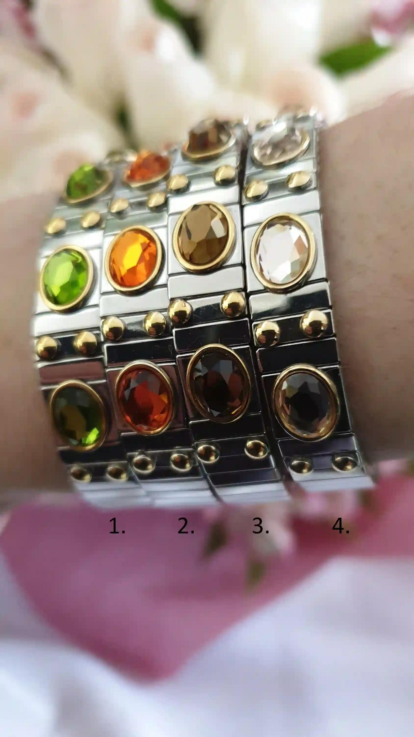 SWAROVSKI Crystal bracelet gift for her/ Orange CRYSTAL bracelet /Gemstone bracelet/Stacking Bracelets for women/Minimalist Jewelry Handmade 