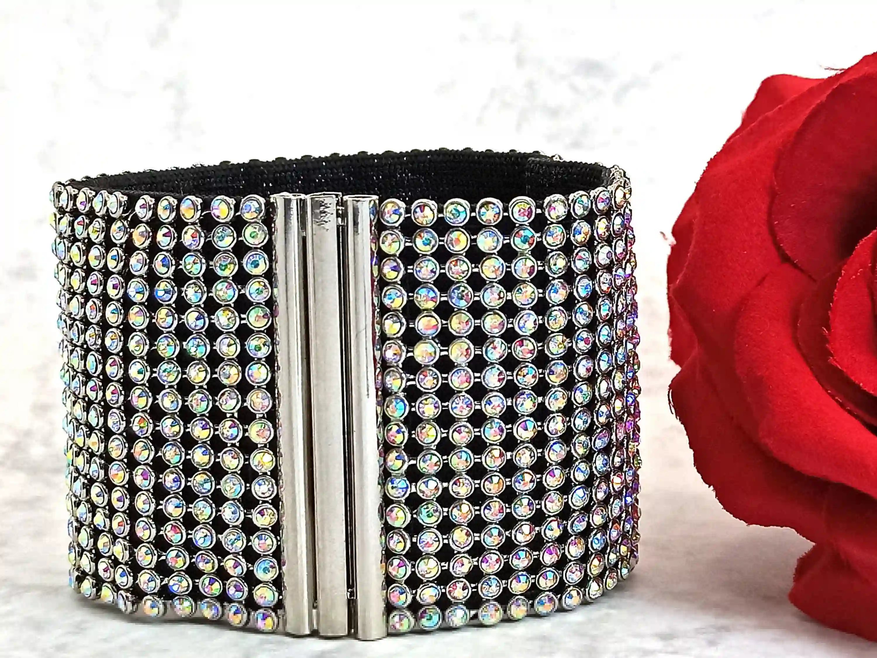 Swarovski Crystal Bracelet Wedding/Wide Cuff Bracelet / Luxury Crystal Bridal Bracelet Cuff Bridesmaid Jewelry Gift - HANDMADE Jewelry bride 