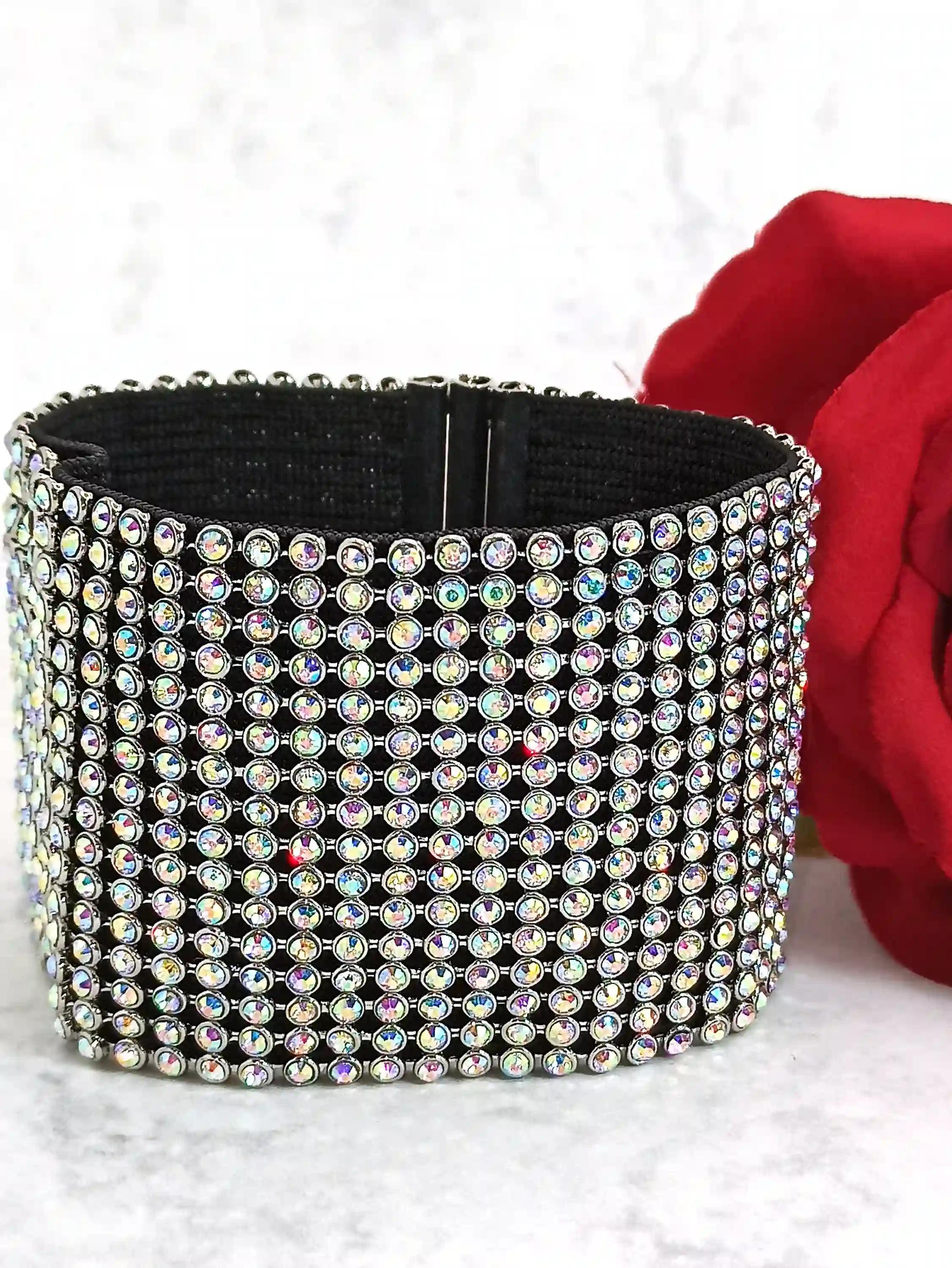 Swarovski Crystal Bracelet Wedding/Wide Cuff Bracelet / Luxury Crystal Bridal Bracelet Cuff Bridesmaid Jewelry Gift - HANDMADE Jewelry bride 