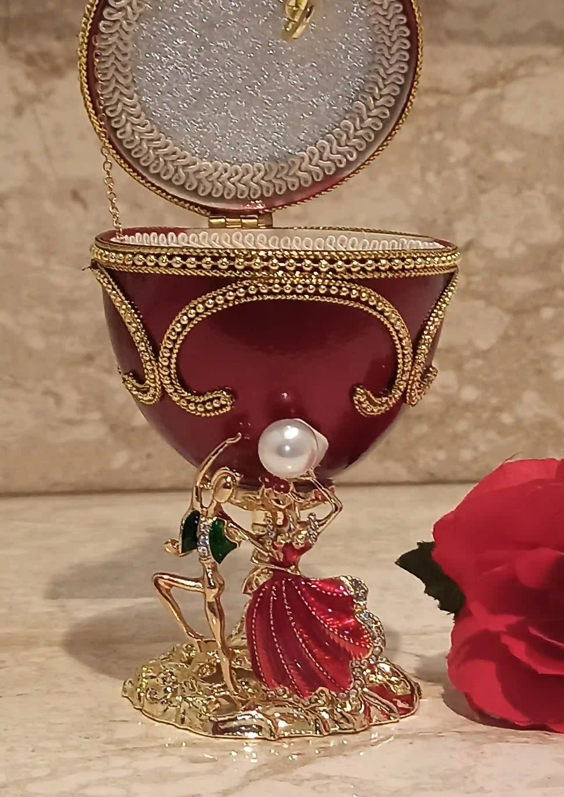 FABERGE Egg Music Box,Unique mom gift,Couples gift,Engagement gift for fiance,Housewarming gift,Unique gift for wife,1st wedding gift idea 