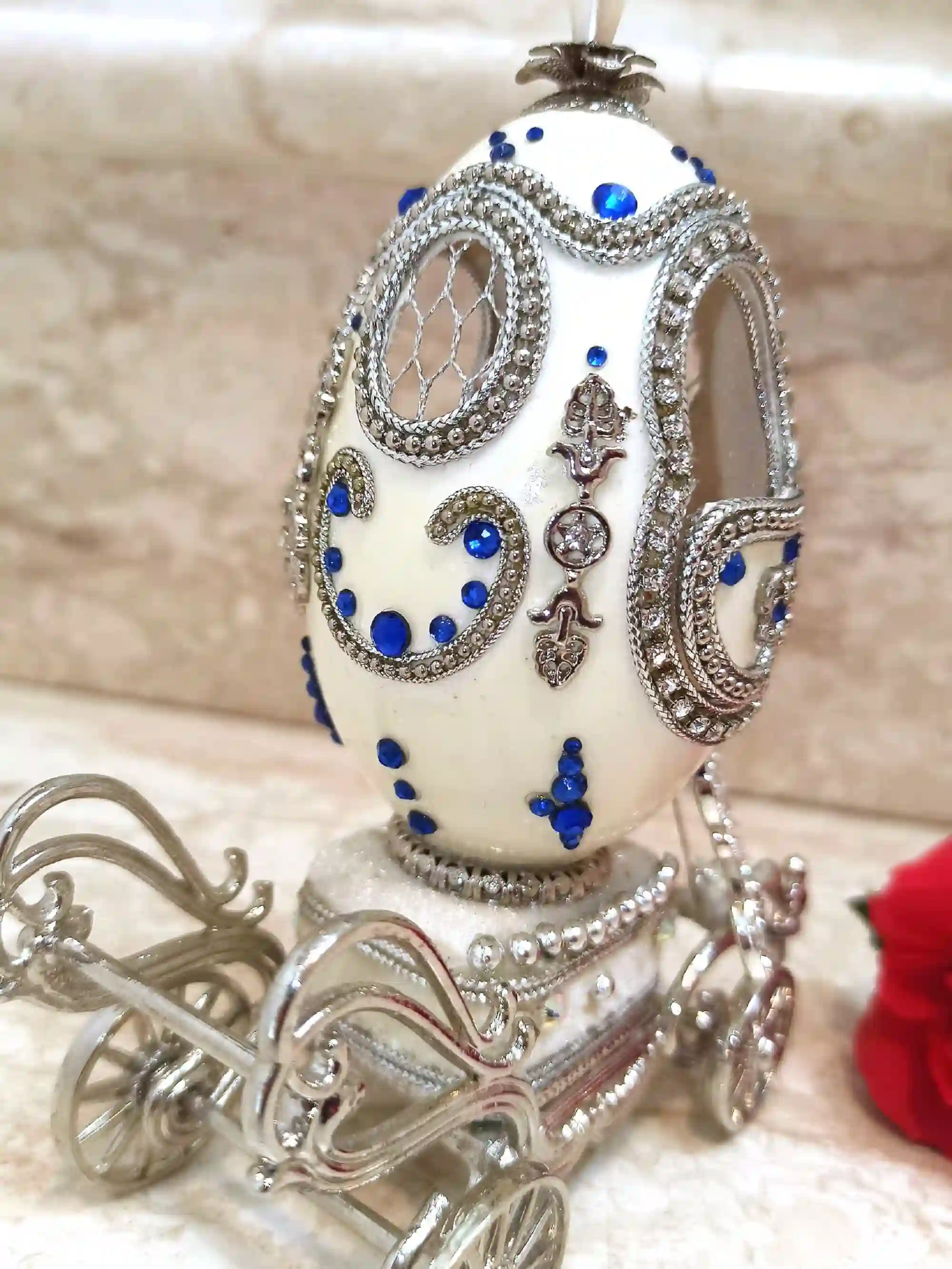 1991,Faberge Egg,Silver Diamond,Custom Initial Wedding Gift,ONE of a KIND,Faberge Music Box,Faberge Egg,&,Faberge Necklace,Sapphire Bracelet 