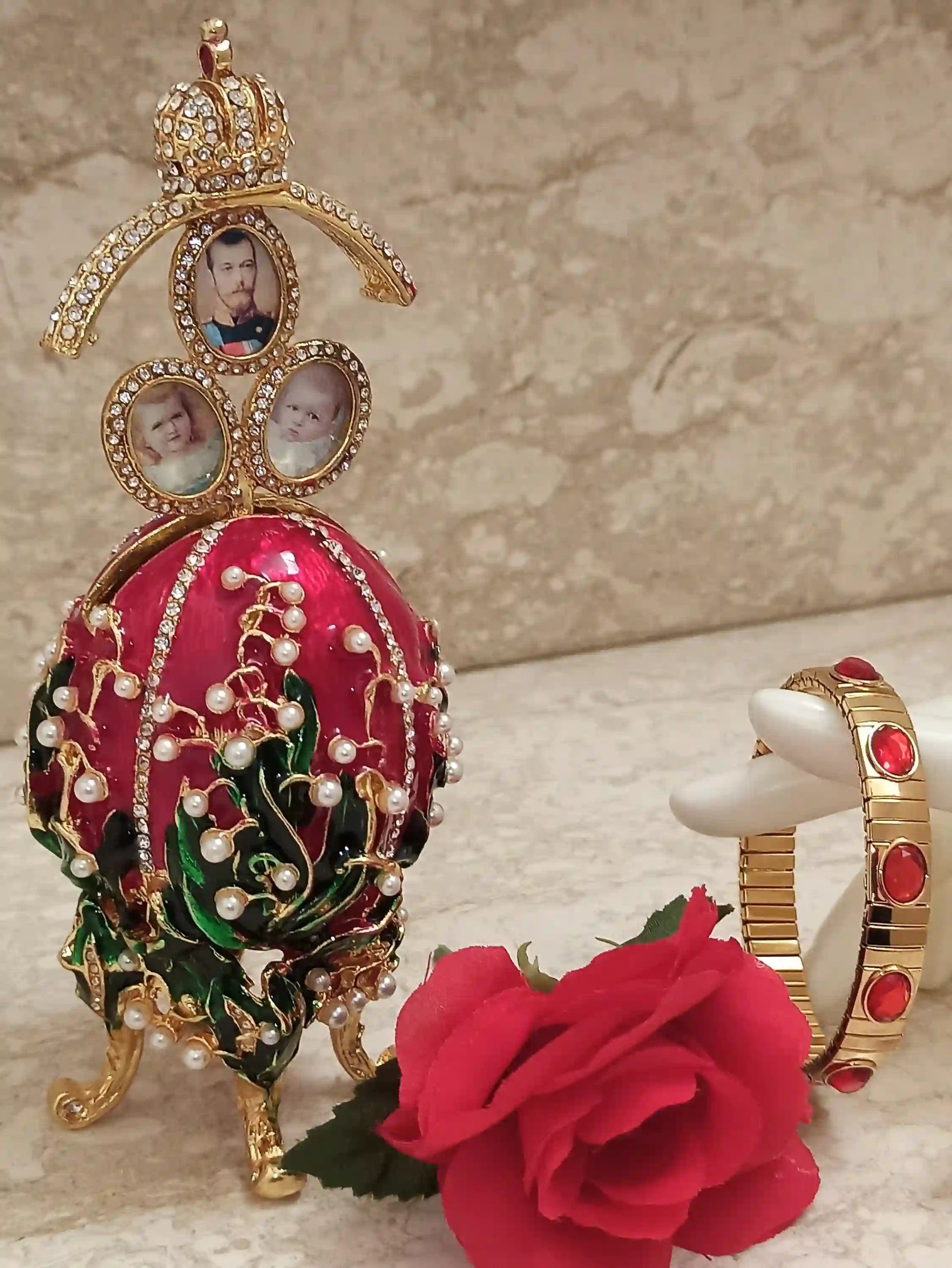Her Easter Gift EXQUISITE Ornament Easter present Faberge 24k GOLD 