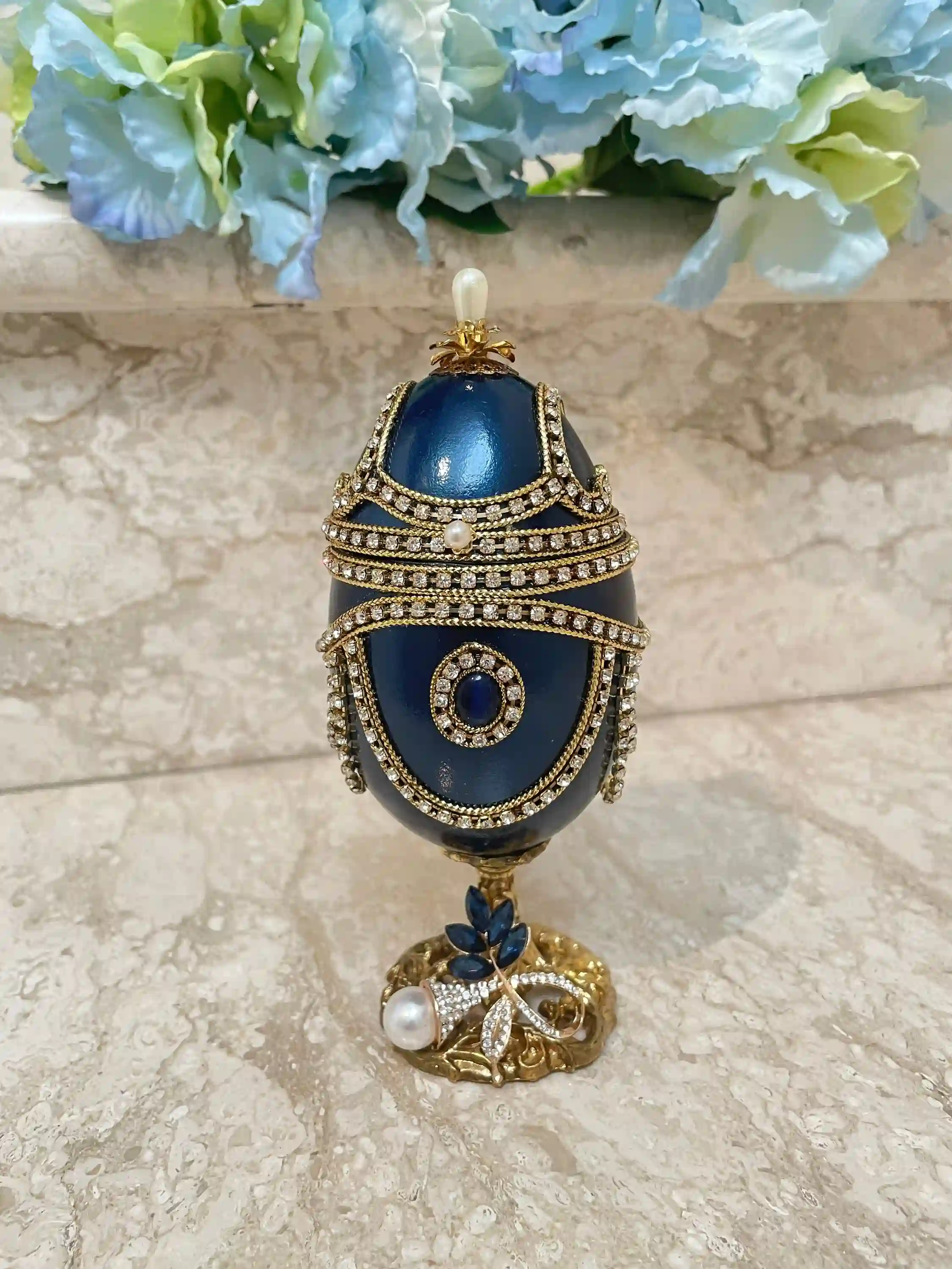 2002 - Faberge egg style ONE ofa KIND Imperial Faberge Egg Ornament Faberge Egg Easter Egg Imperial Collection Musical Faberge egg Birthday 