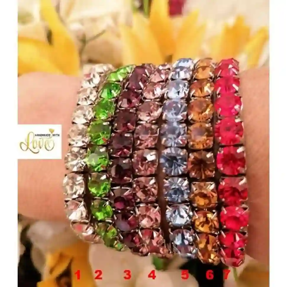 Black crystal bracelet 18kt white gold plated Black tourmaline Tennis bracelet Jet black Evening bracelet Formal jewelry for woman friend cz 