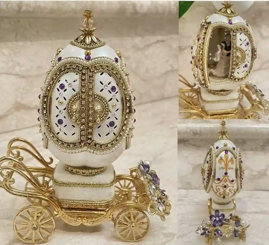 1993 Faberge Egg Music Luxury Jewelry Box Engagement present Faberge Egg Ornament 30th Parents Anniversary Couple Wedding gift 30th Birthday 