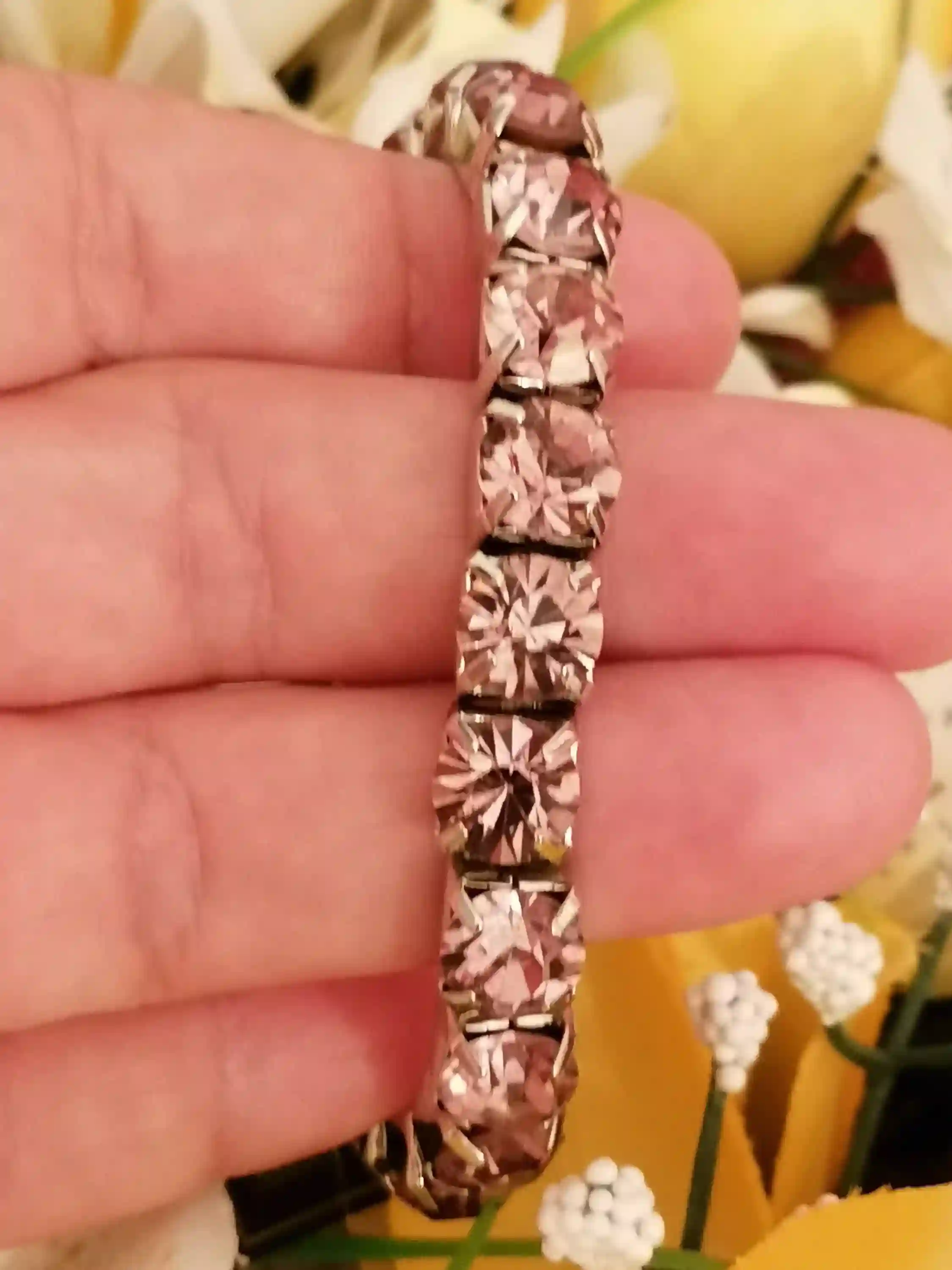 October Tourmaline Tennis Bracelet/October birthday Jewelry Pink Tennis bracelet Rose Teenage Girl Jewellery gift for Girlfriend Teen sister 