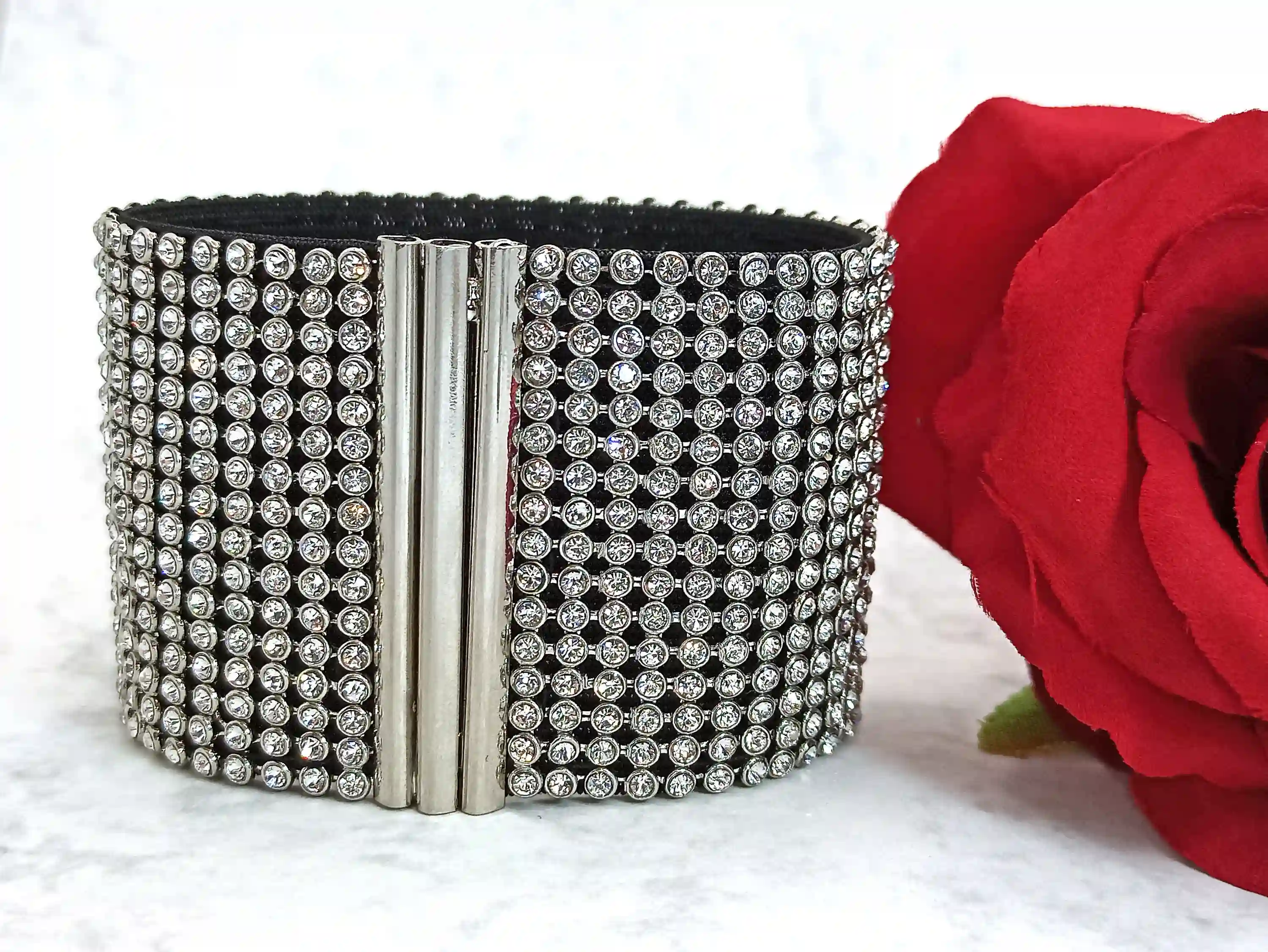 Limited Edition Bracelets - Crystal Bridal Bracelet - Wide Cuff Bracelet - Bridal Wedding Jewelry Gift for Bride - VINTAGE Jewelry - 4.5 ct 