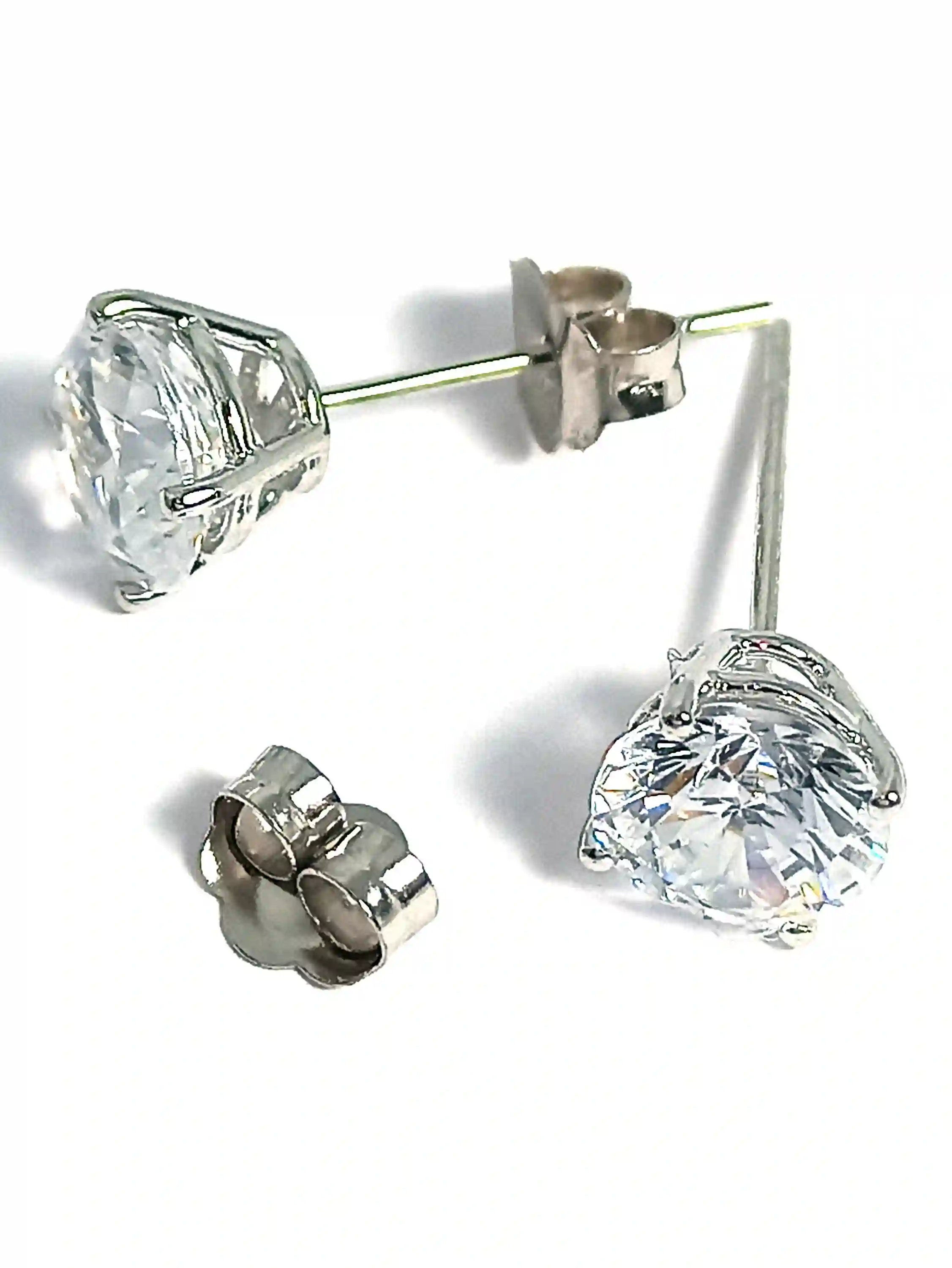 2 carat Stud Earrings SOLID 18k White Gold Earrings Diamond Stud Lab Diamond Earrings HANDMADE White Gold Studs Diamond Stud Earrings 6.5mm 