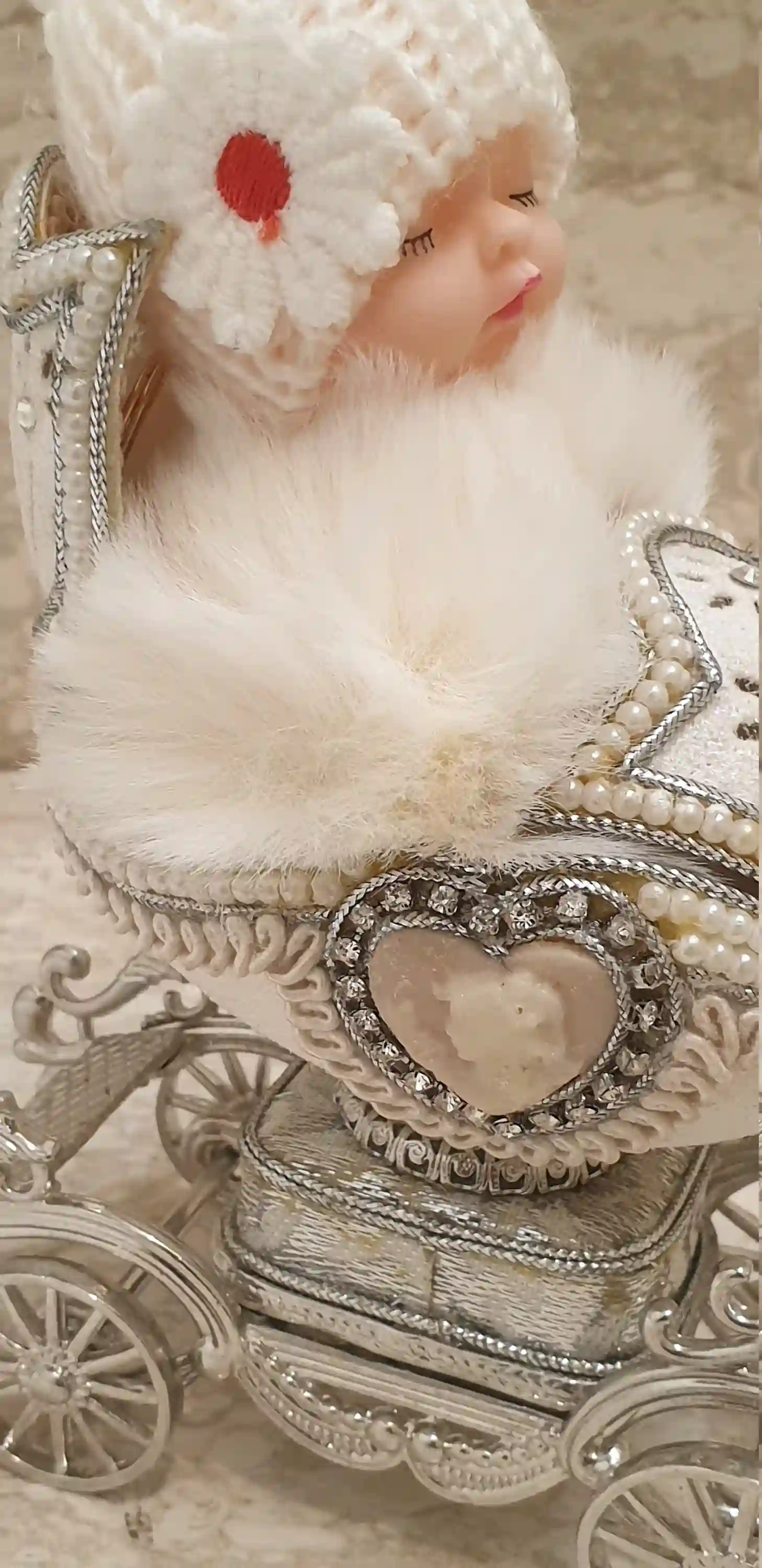 Antique Baby Faberge style Egg ONLYONEOF Musical Trinket NATURAL Egg Newborn Gift New Mom Gift Grandparent Baby Shower Ornament Fabrege 1981 