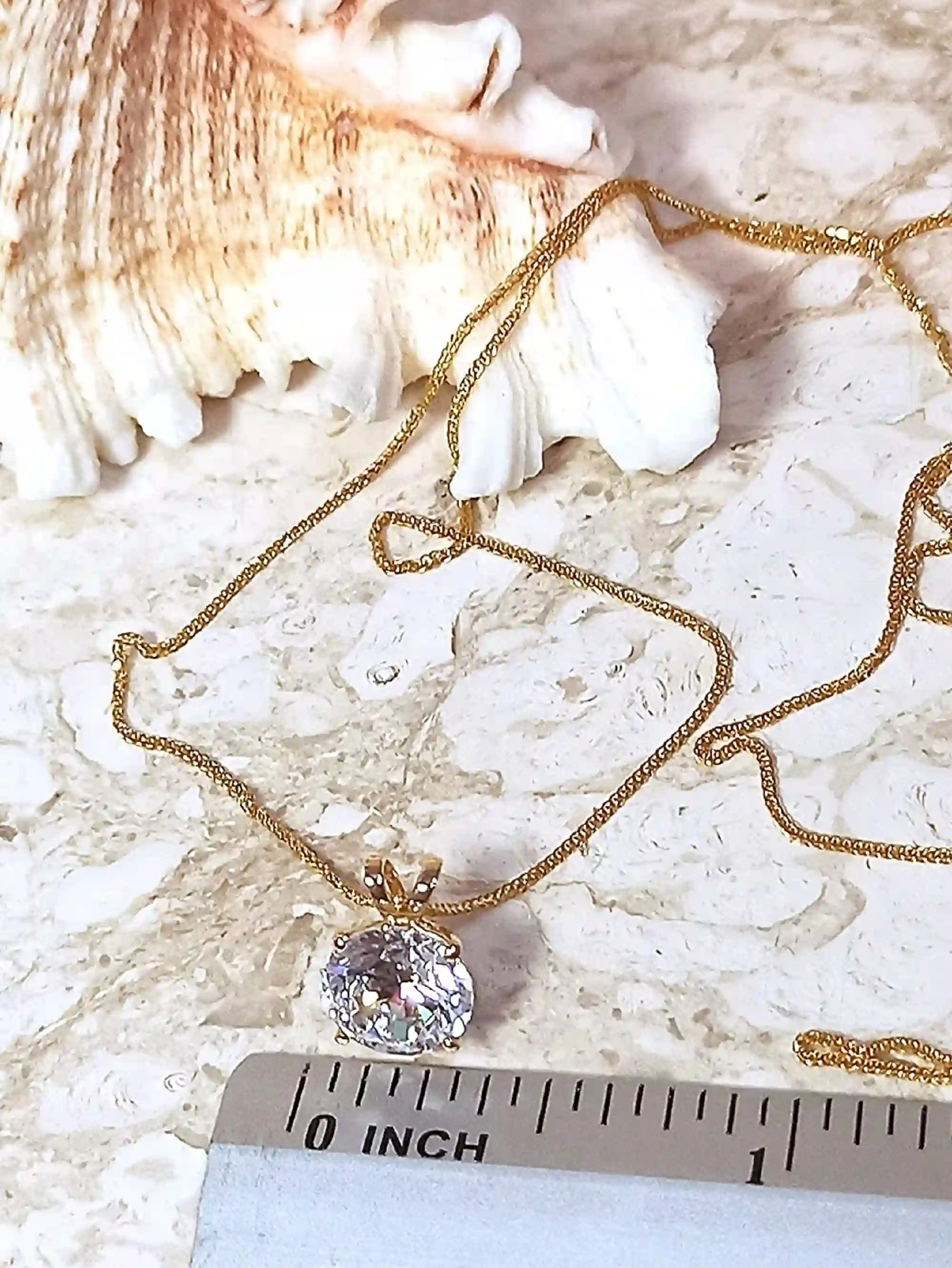 1.5ct Diamond Solitaire Necklace SOLID 18k GOLD BRILLIANT Cut Diamond Necklace 18