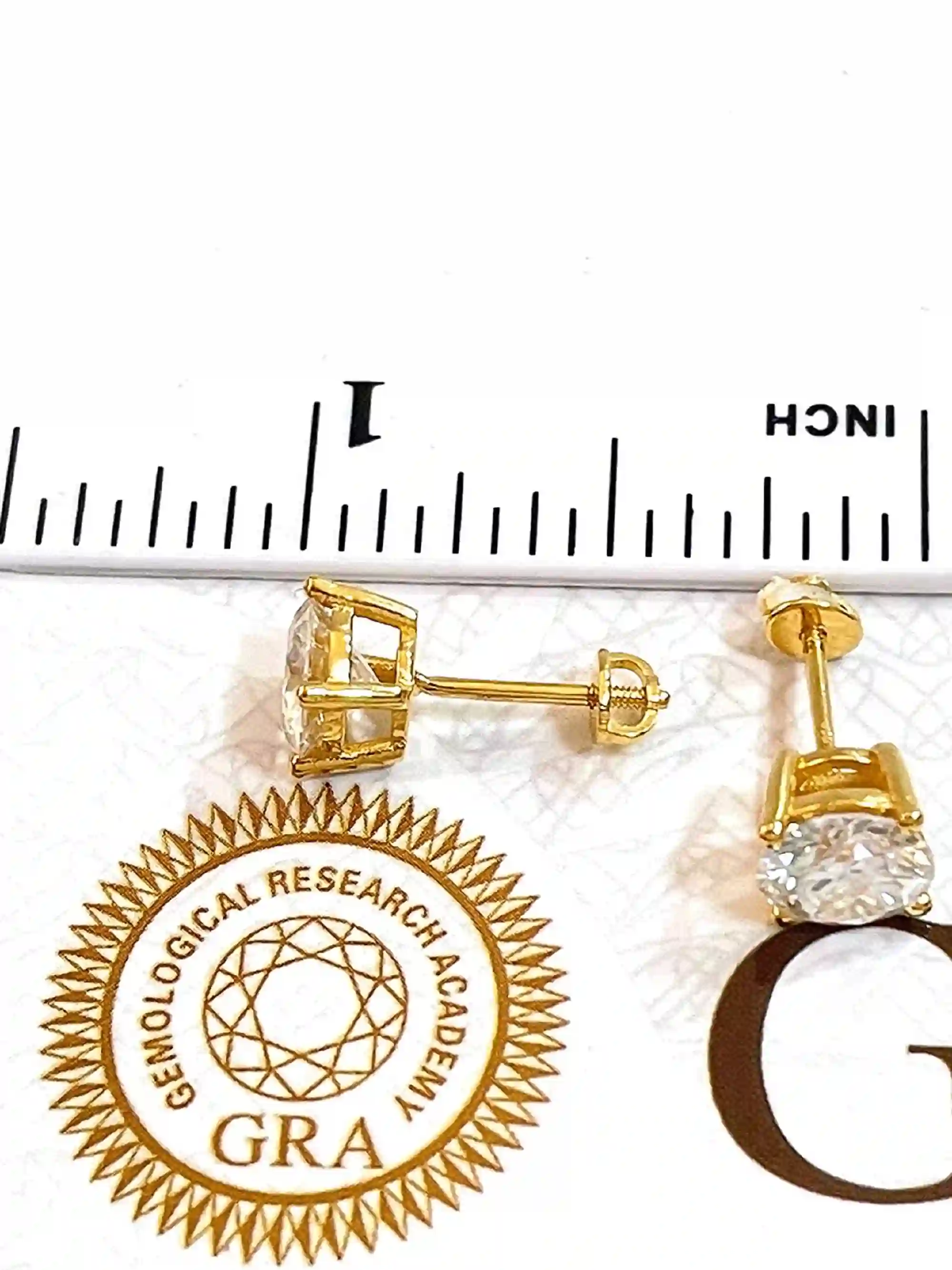 SOLID 18K GOLD JEWELRY special customer order one pair of stud earrrings and one earring Right special handmade order 