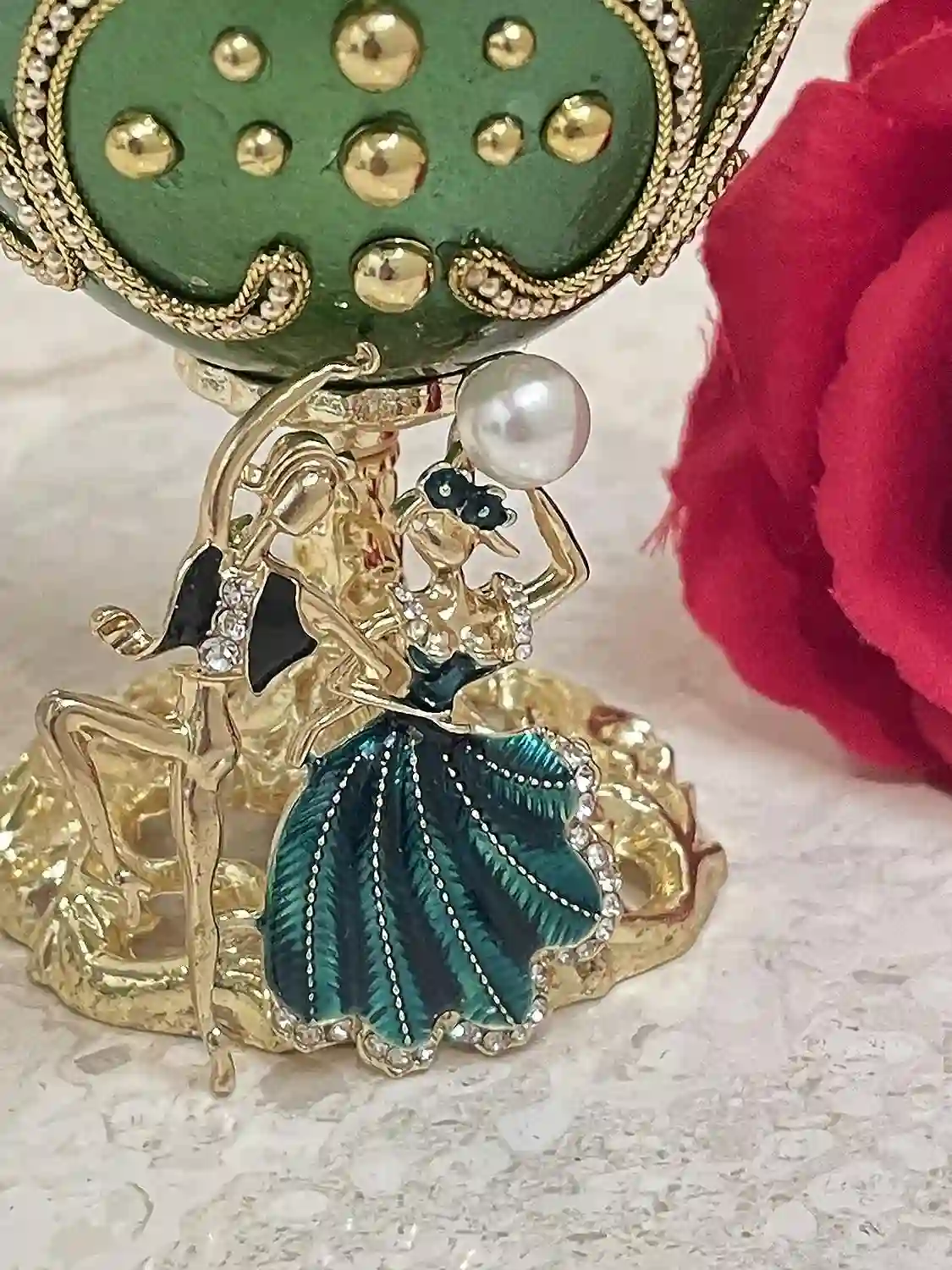 Faberge Egg Music, Gift for Couple, Faberge Egg Bridal Shower gift, Faberge egg Parents Anniversary, Couple Wedding gift,Faberge Trinket Box 