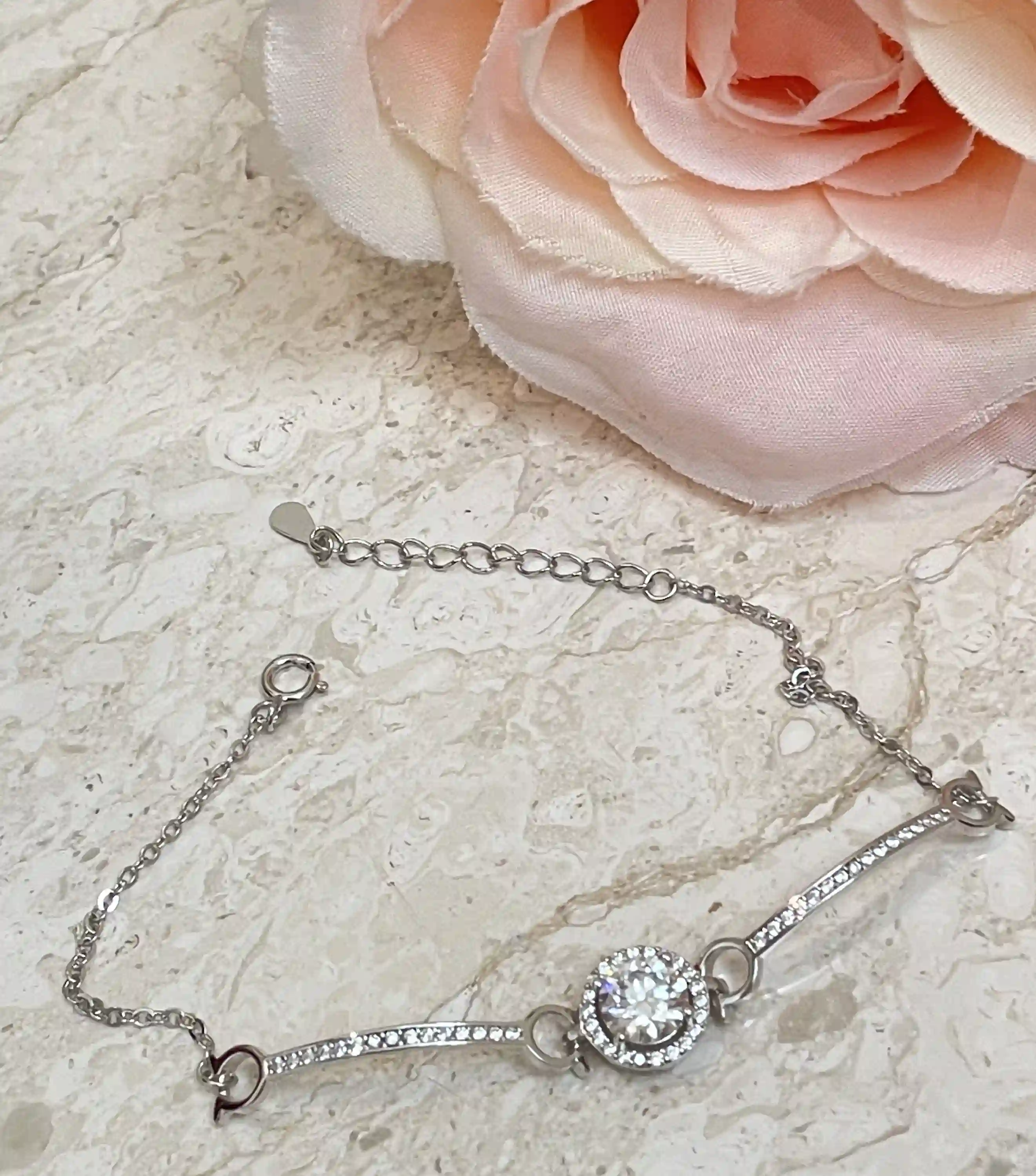Î©mega Diamond Bracelet Pave Diamond Jewelry Adjustable bracelet 925 Sterling Silver Fine Jewelry Forever Love Gifts for her Valentine's Day 