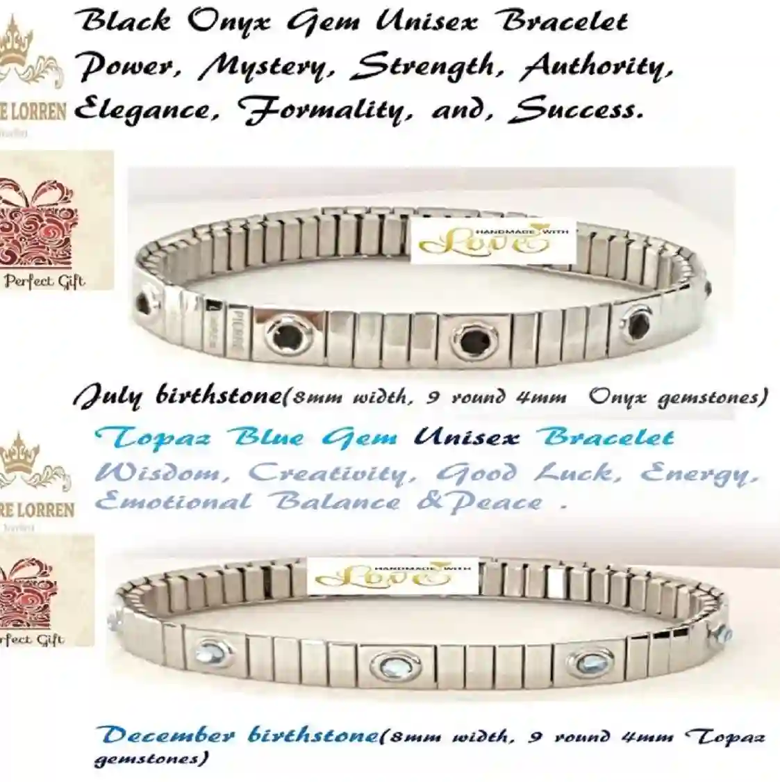 Silver Gemstone Bracelets for Women/ Stack Gem Bracelets for her/Everyday Birthstone Gem bracelet gifts/ Woman bracelet bangle Jewelry gift 