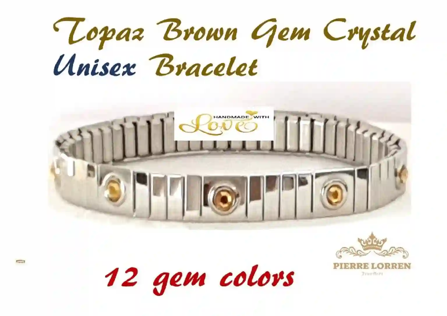 SILVER Brown Topaz Bracelet/November Birthstone Jewelry/Unisex Jewelry gifts for wife/Unisex bracelet gifts for sister/Parents Bracelet Gift 