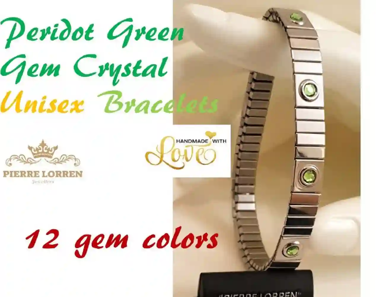 UNISEX Peridot SILVER Bracelet/August Birthstone Jewelry/Peridot Jewelry Bracelet him and her/Anniversary Gift for couple/Work Bracelet Gift 