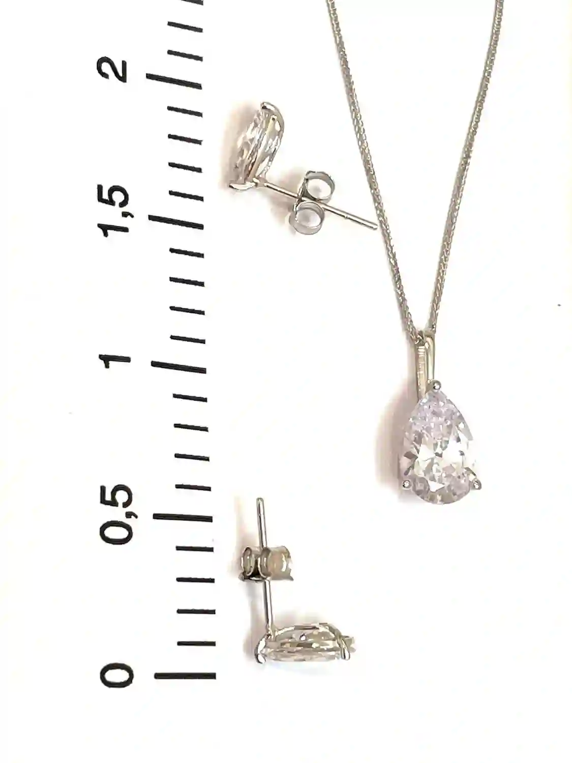 3ctw Diamond Tear Drop Pendant Diamond Teardrop Earrings Solid 18k GOLD Diamond Jewelry SET Pear Diamond Anniversary Birthday Gift for her 