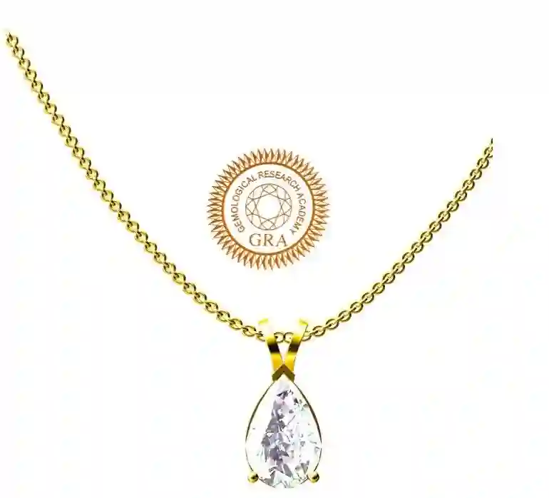 2ct GIA Certified Diamond Jewelry, 18k Yellow Gold Diamond Necklace , Diamond Wedding Necklace, Bridal Diamond Necklace, Engagement Necklace 