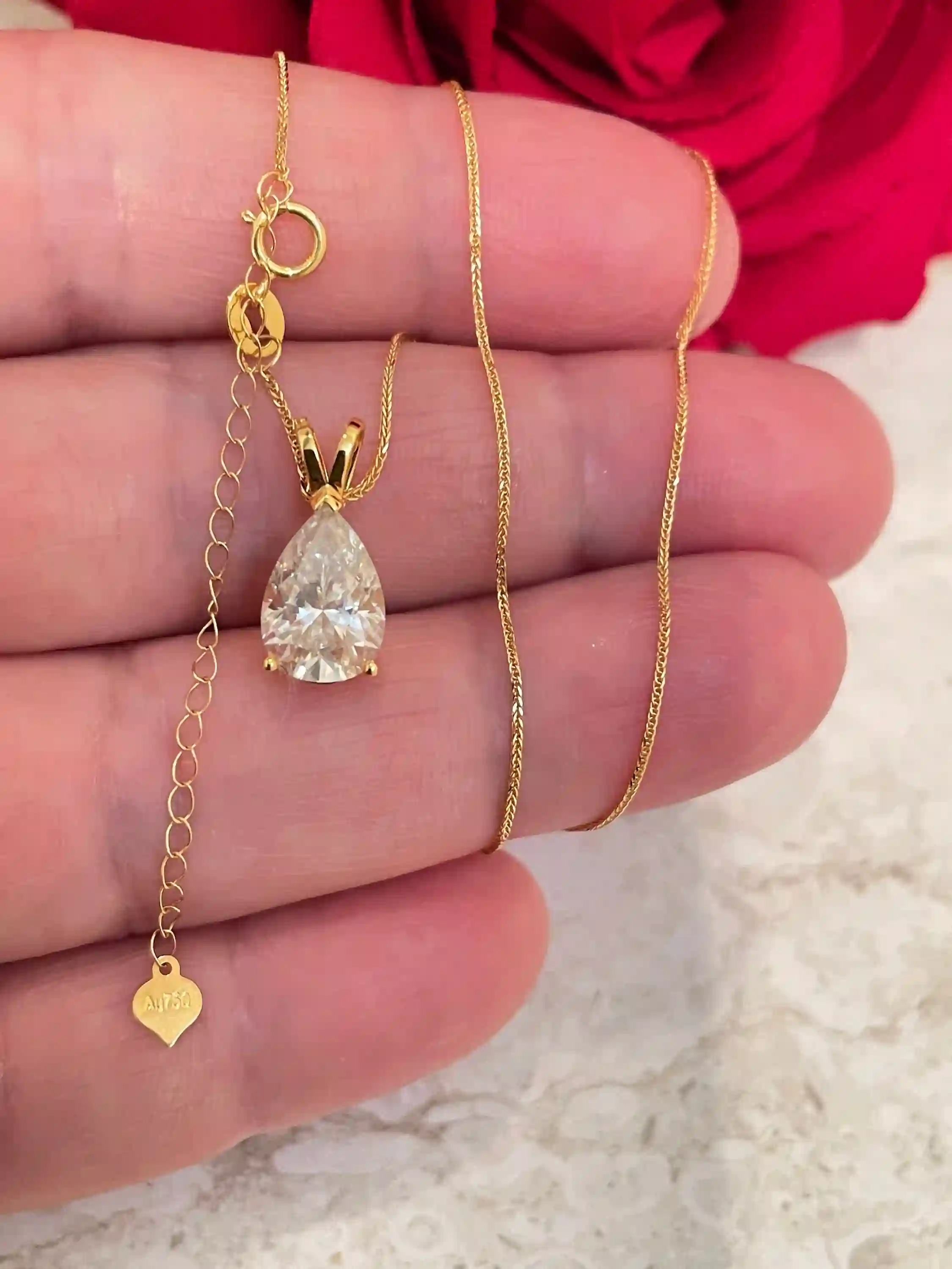 2ct GIA Certified Diamond Jewelry, 18k Yellow Gold Diamond Necklace , Diamond Wedding Necklace, Bridal Diamond Necklace, Engagement Necklace 