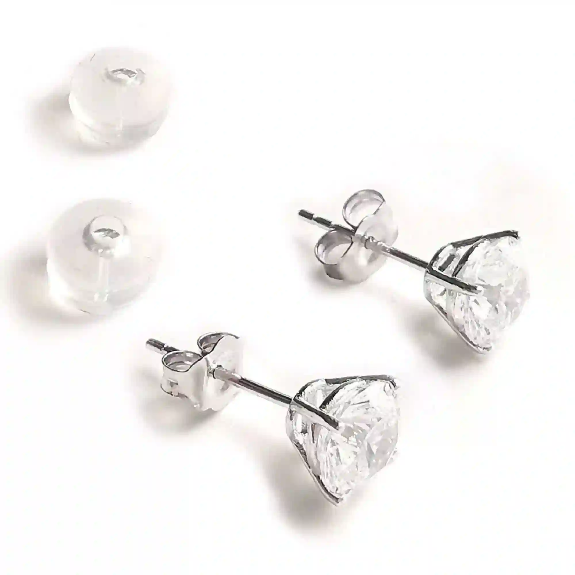 Round Cut diamond Earrings, White Gold Earrings diamond Jewelry, Bridal Earrings, Round Diamond Studs, Minimalist Earrings, Gifts for women 
