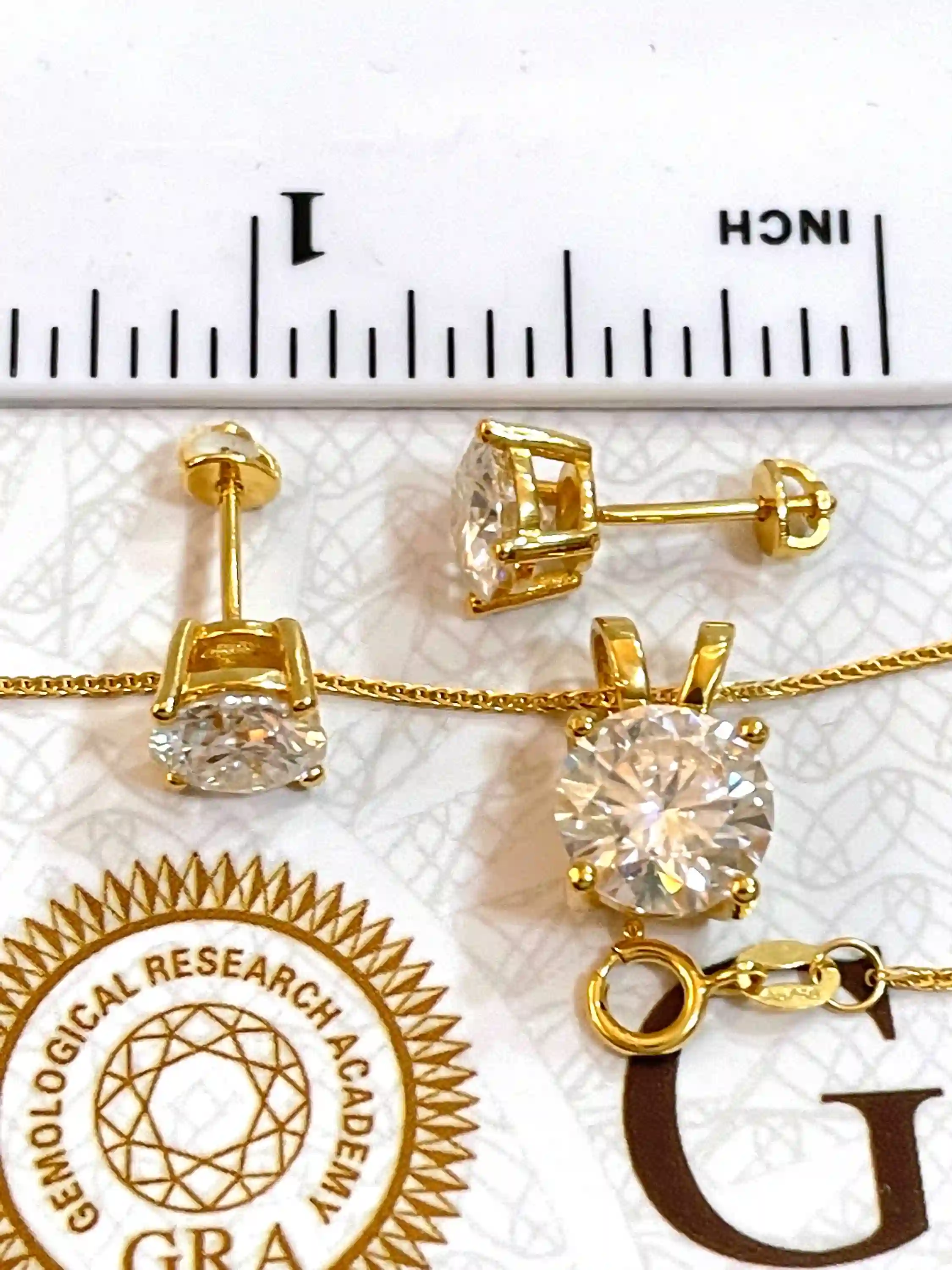4ct Certified SOLID 18k Gold Diamond Jewelry SET - Diamond Neckless 18